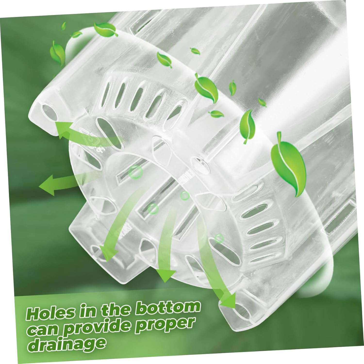 6Pcs Breathable Orchid Pots Plant Nursery Containers Saucers for Gardening 10-Inch Diameter for Seedlings and Root Control image number 3