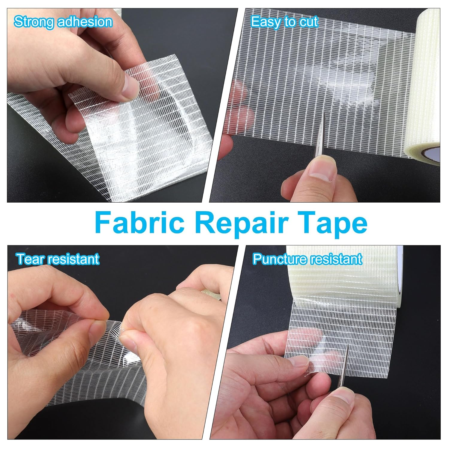 JUNART RV Awning Repair Tape,3.15Inx65.6Ft Waterproof High-Adhesive Fabric Repair Tape for Tents, Canvas, Sails,Etc image number 4