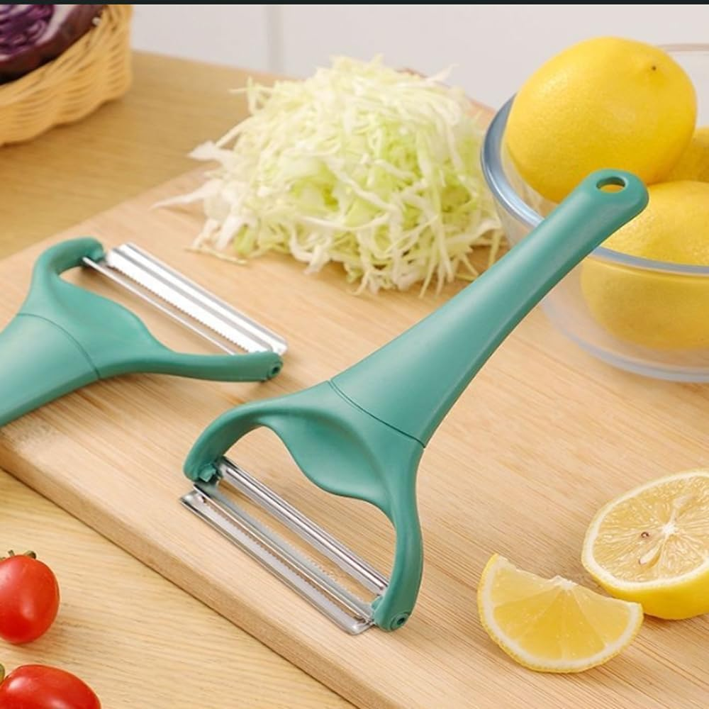 2Pcs Cabbage Peeler, Shredder Vegetable Peeler, Cabbage Shredder, Stainless Steel Sharp Blade, Non-Slip Hand Guard Design, Suitable for Cabbage, Purple Cabbage and Other Vegetables, Dark Green image number 5