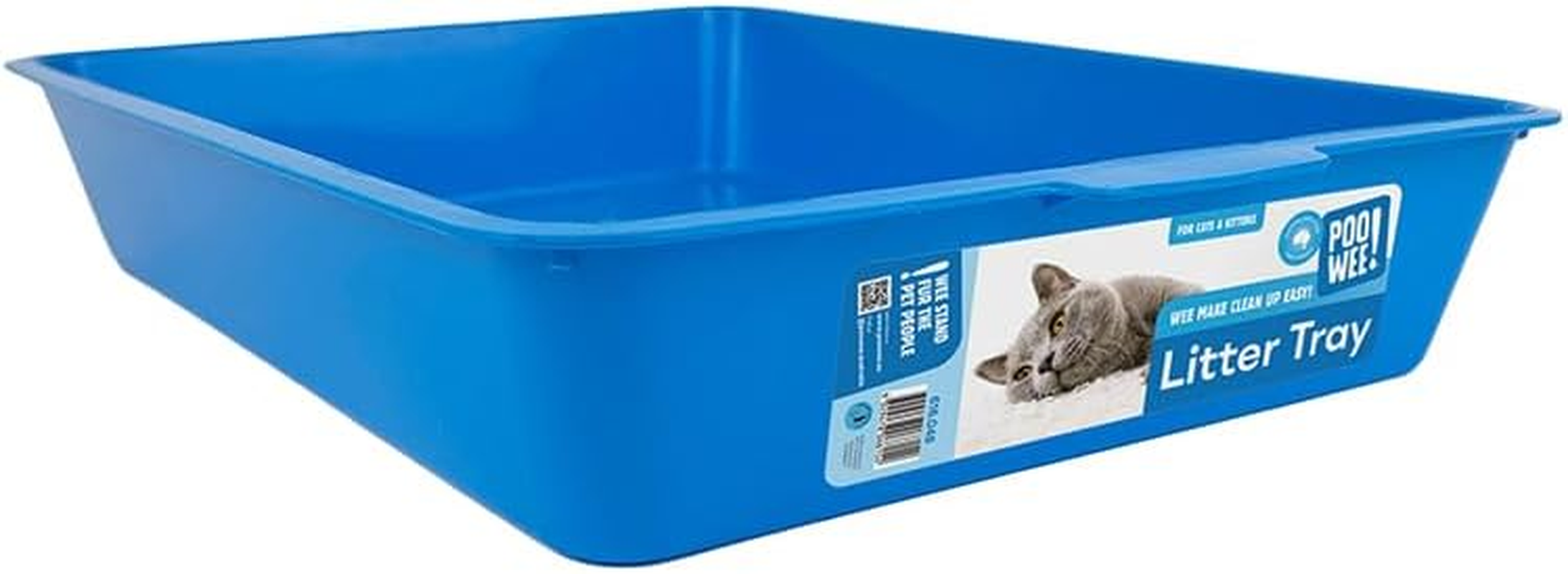 POOWEE! Plain Cat Litter Pan Large, 42X31X8Cm, Random Colour &ndash; Low-Sided Open Tray for Easy Access, Ideal for Kittens & Cats, Easy-Clean Plastic, Aussie Owned, Single Tray Included