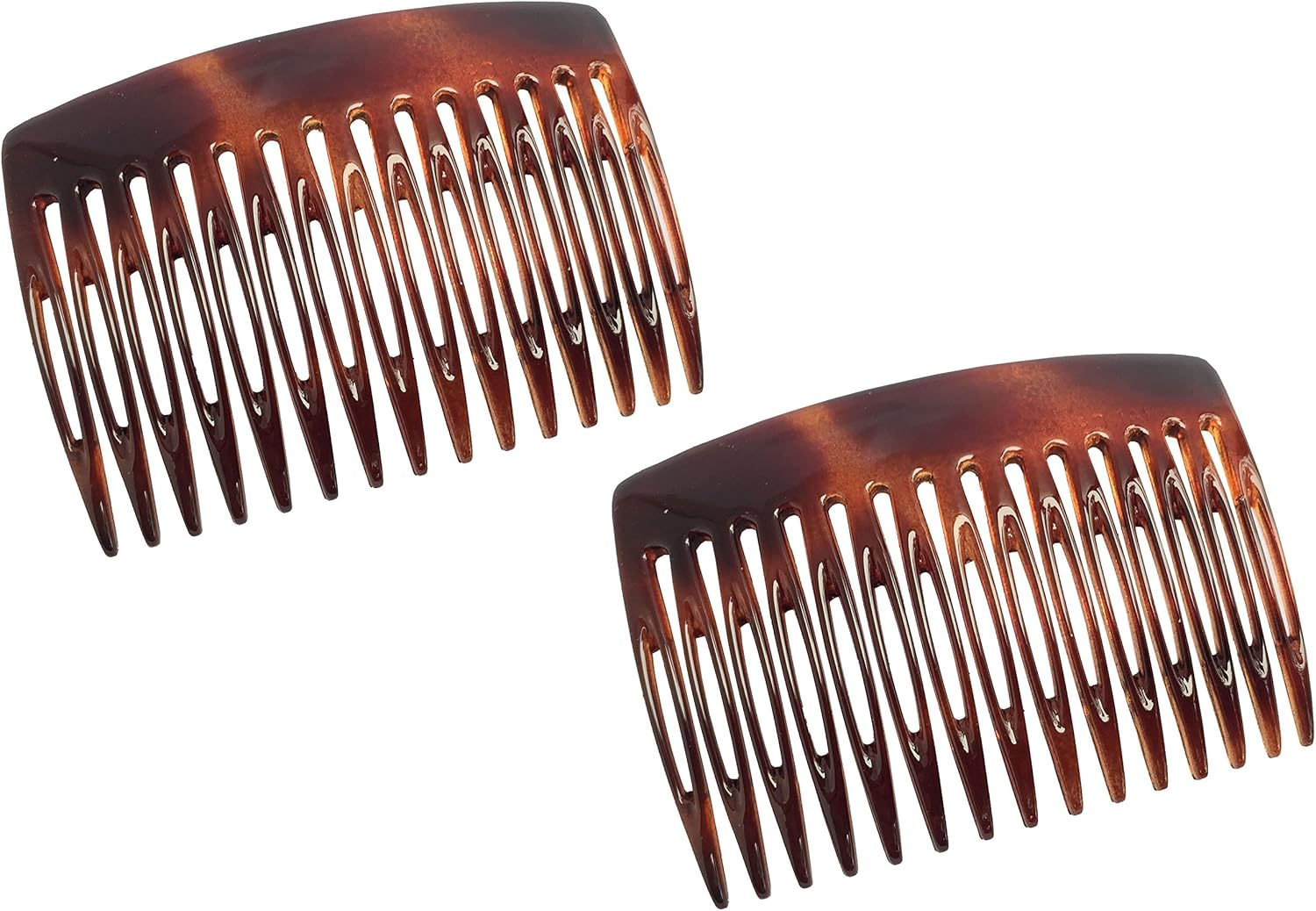 Parcelona French Nice N Simple 2 Pieces Cellulose Tortoise Shell 7 Cm Side Hair Comb Combs image number 3