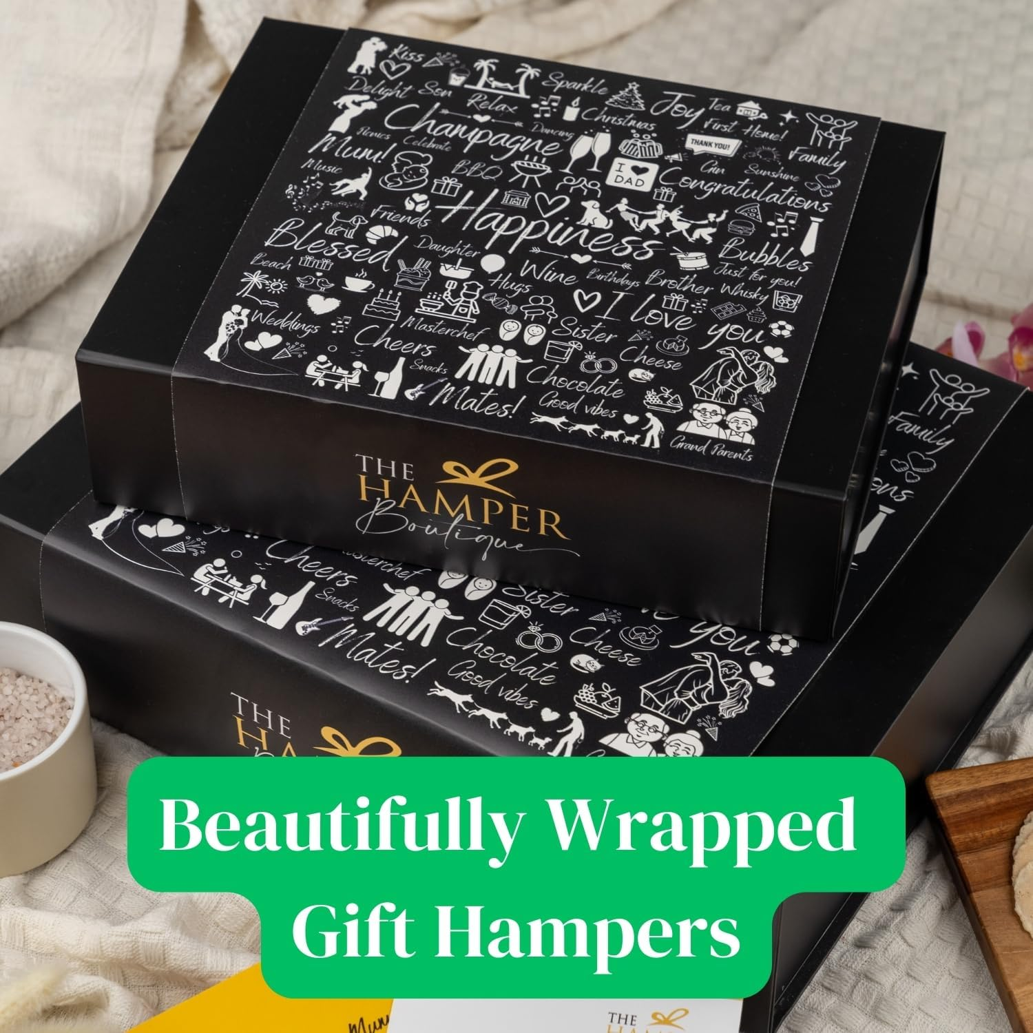 Tea Gift Set - Global Tea Treasures Hamper - Luxury Tea Box - Tea Connoisseur'S Delight - Orange and Almond Biscotti, Green Olive Biscuits, White Choc Biscuits, Herbal Tea, Macadamia & Sea Salt image number 4