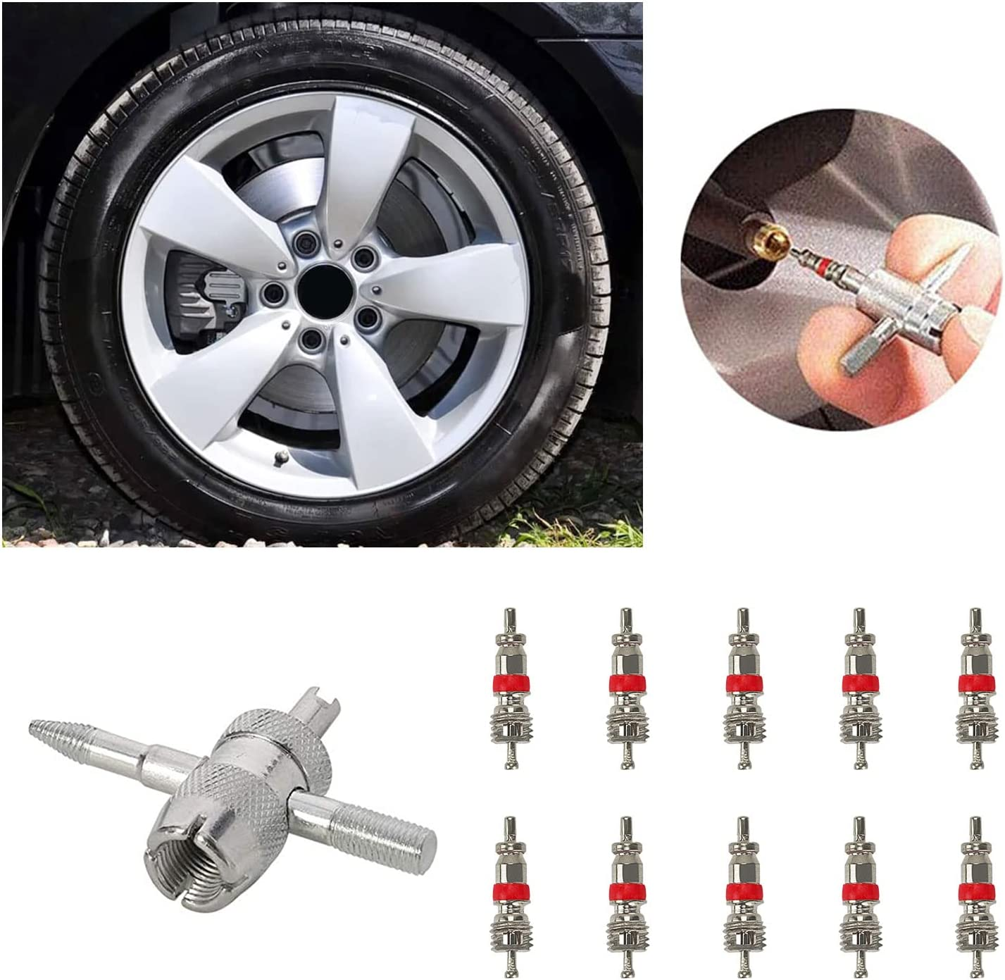 Tyre Repair Kit - 67 Pieces Heavy Duty Flat Tyre Repair Kit - Chrome Finish Tools - Suitable for Cars, Motorcycles, Trucks, Atvs, Tractors image number 5