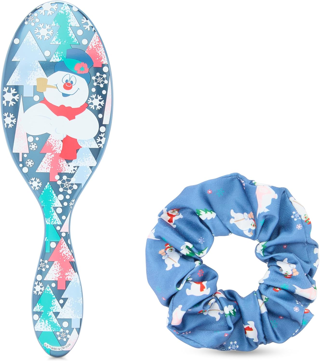 Wet Brush Original Detangler Hair Brush Frosty Kit - Ultra-Soft Intelliflex Bristles - Detangling Brush Glides through Tangles for All Hair Types (Wet Dry & Damaged) - 1 Brush & 1 Scrunchie