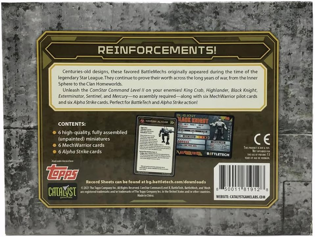 PSI Battletech Comstar Command Level Unpainted Miniature Toys