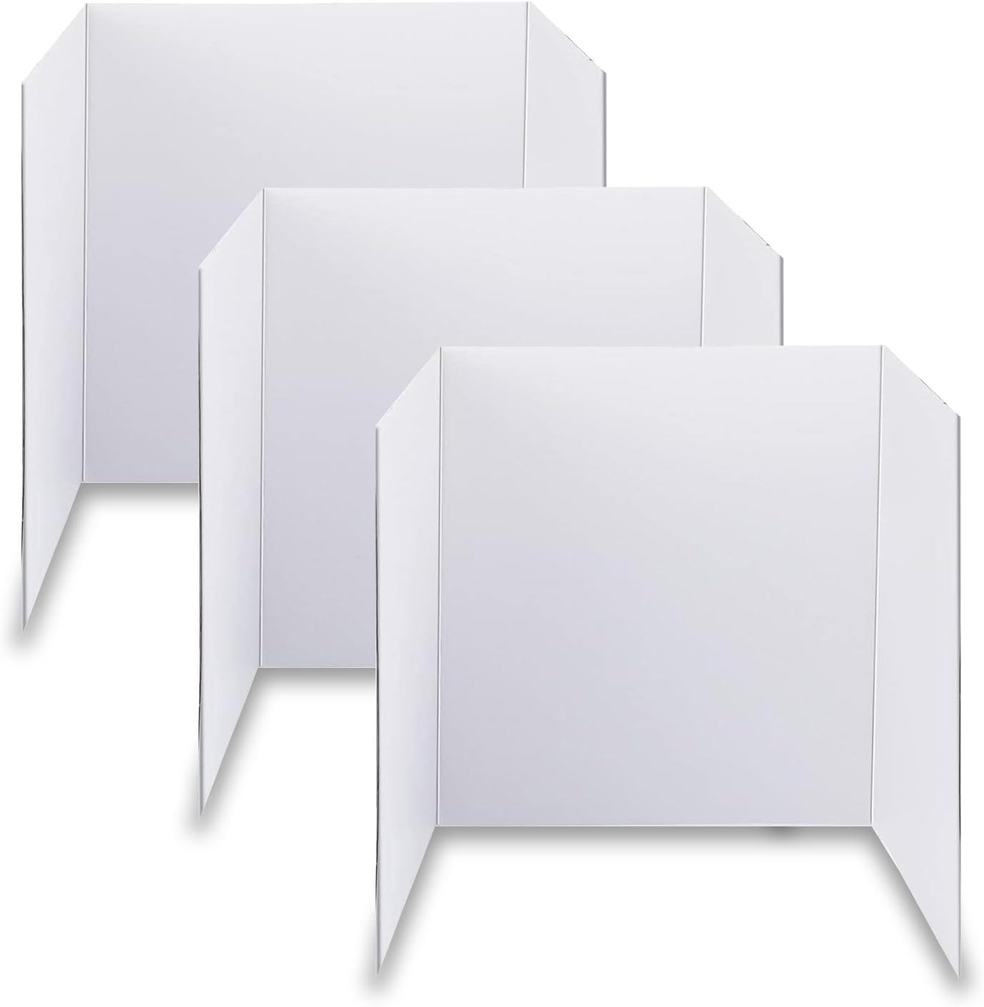 Trifold Poster Board, 24" X 16", 3-Pack, White Corrugated Display Boards for Science Fairs, School Projects, Event Displays, and Business Presentations