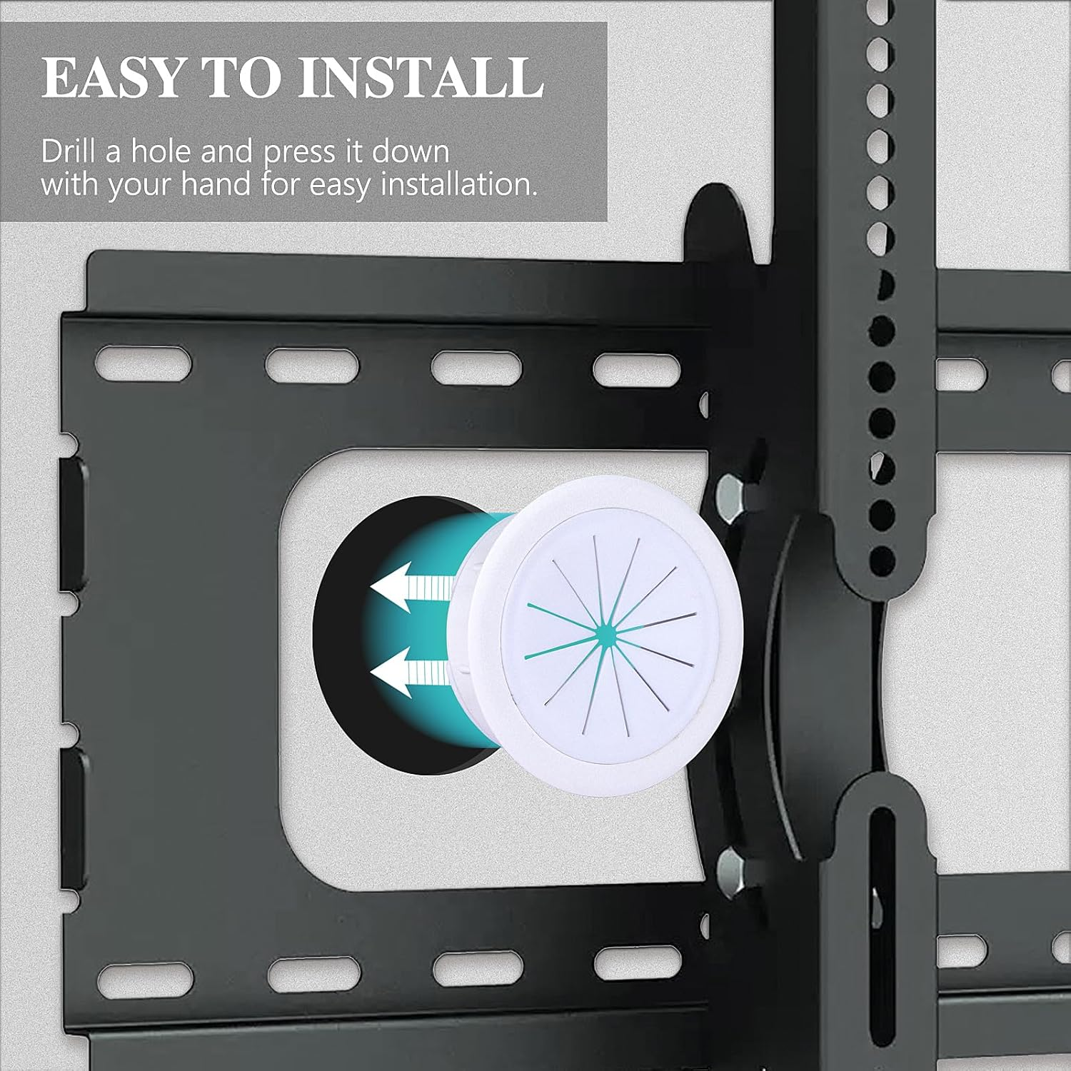 4 Pack TV Cord Hider for Wall Mounted TV - 2.36In (60Mm) Wire Hider Cable Grommet - in Wall Cable Management Kit for Office and Home image number 2