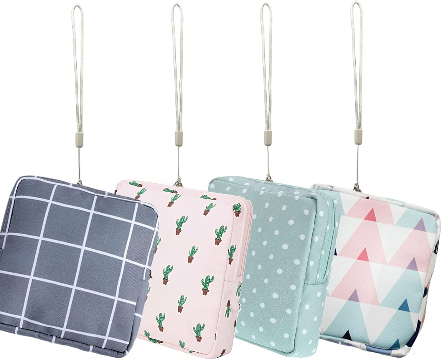 Portable Sanitary Napkin Storage Bag,4 Pieces Reusable Period Pouch for Teen Girls & Women,Pad Bags for Period for School,Office,Mini Pouch Feminine Pads Bag Kit (Classical) - Multicolor image number 3