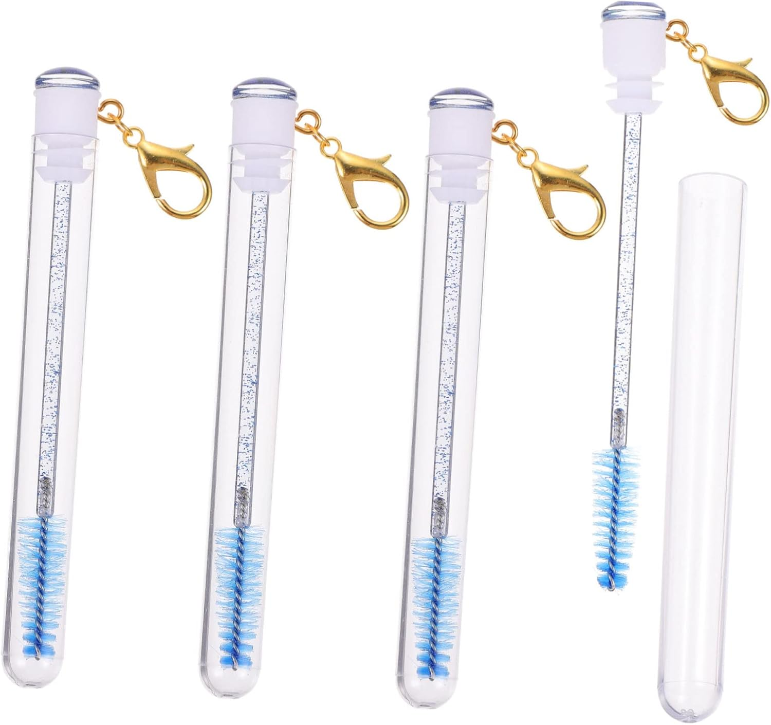 4Pcs Tube Mascara Brush Lash Brow Comb Mini Mascara Makeup Makeup Gadgets DIY Lash Wand Tubes Eye Extension Tool Empty Bottle Rosy Acrylic