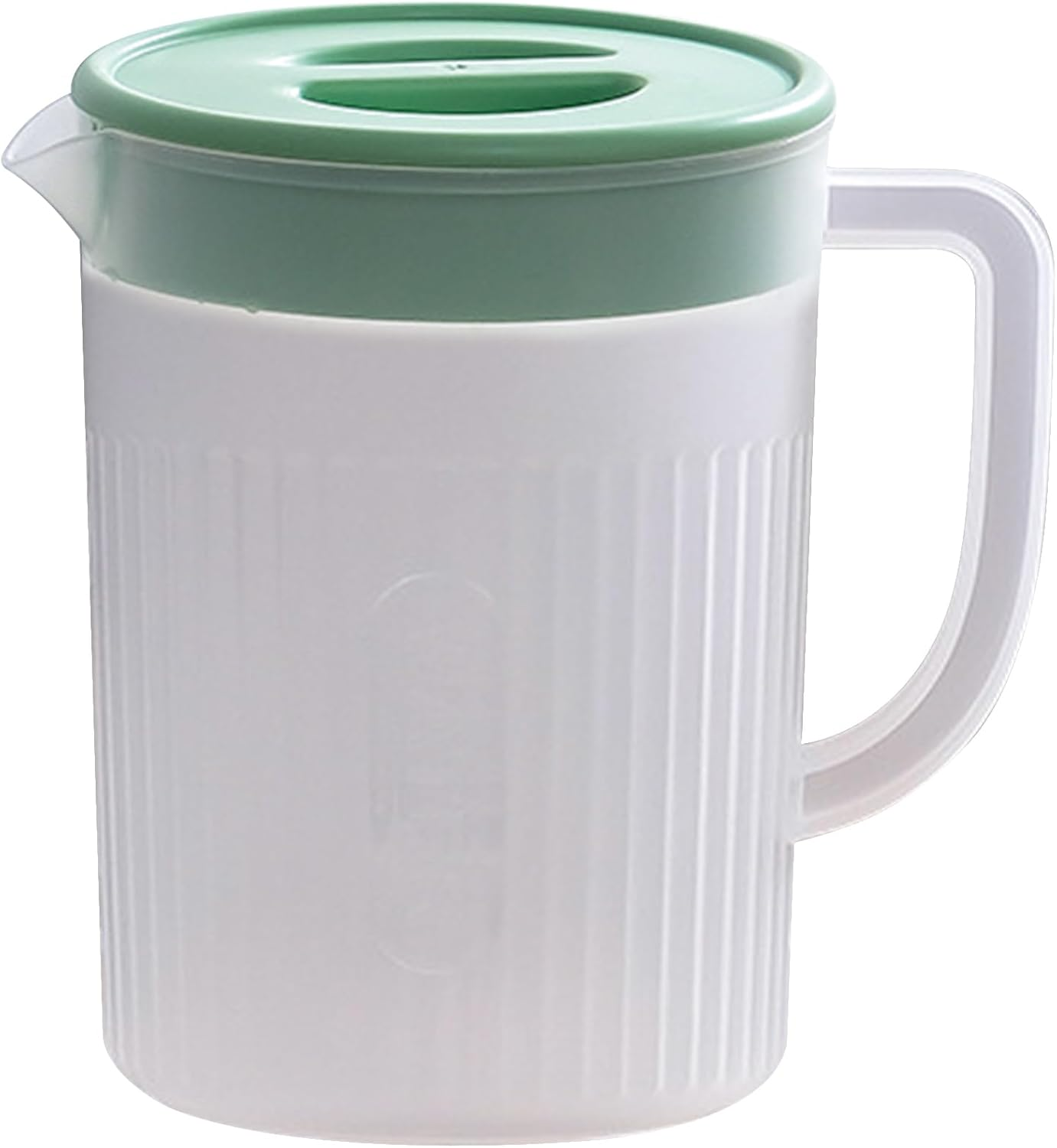 2.2 Liter Plastic Water Pitcher Large-Capacity Household Water Jug with Lid, Beverage Container for Hot Cold Juice Tea (Transparent Green) image number 4
