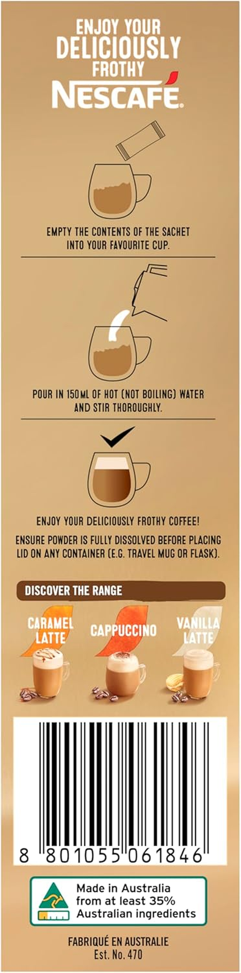 Nescafe Menu Hazelnut Latte Instant Coffee Mix 18 G (Pack of 10) image number 1