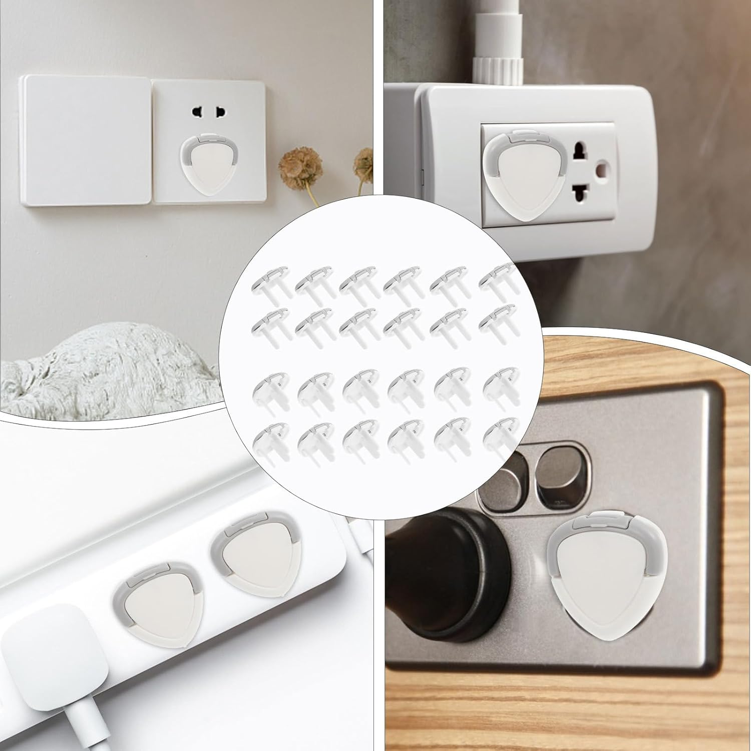 TOYANDONA 24Pcs Outlet Plug Covers Baby Safety Plug Covers Insulation Socket Cap Child Proof Electrical Protector against Shocks Guards Mixed Color White image number 5