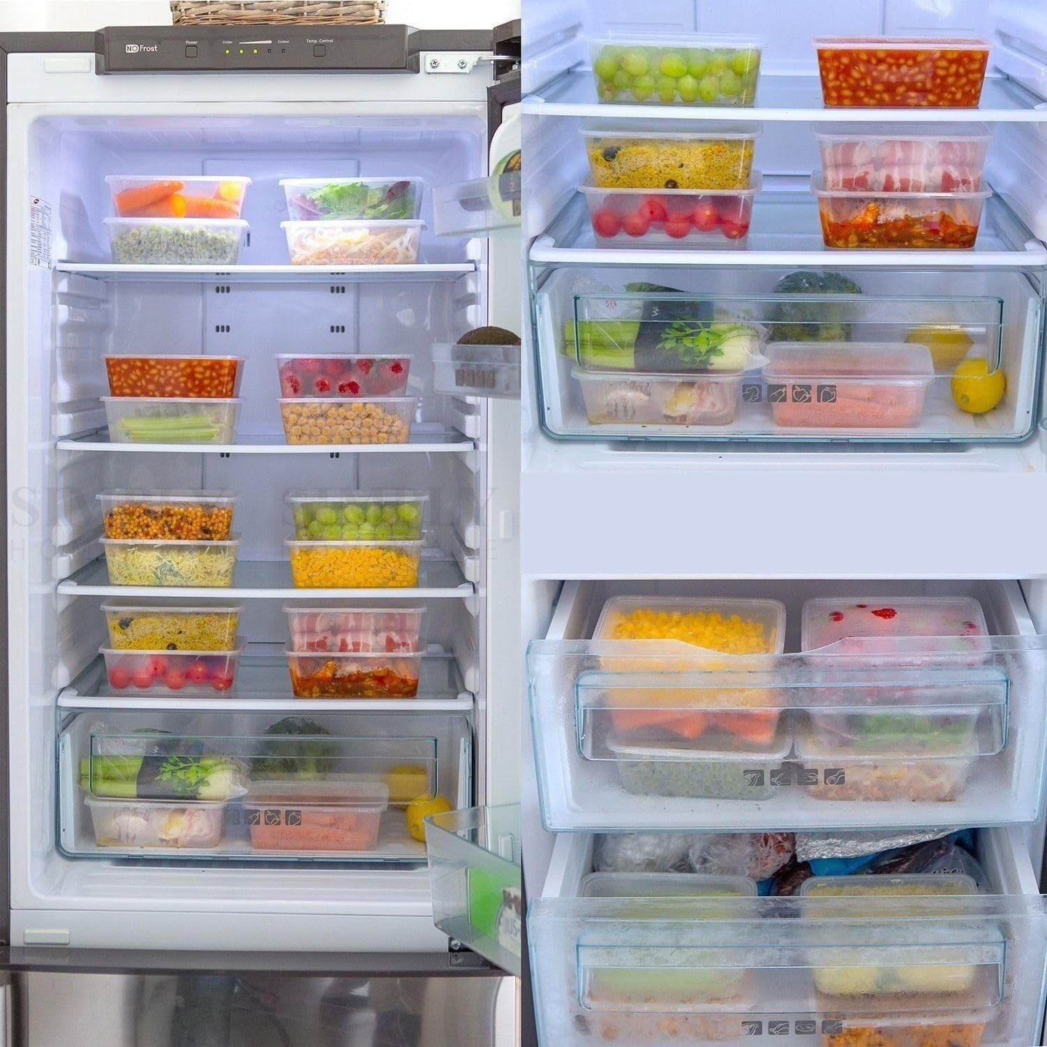 100 SETS Takeaway Containers Take Away Food Disposable Plastic 500Ml/ 600Ml /750Ml /1000Ml Takeaway, Food Packaging, Restaurant (750Ml) image number 3