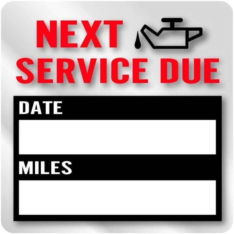 Hybsk 200Pcs Service Stickers Transparent Car Oil Change/Service Reminder Stickers 2X2 Inch Waterproof Clear PET Oil Change Stickers (Black) - Black image number 4