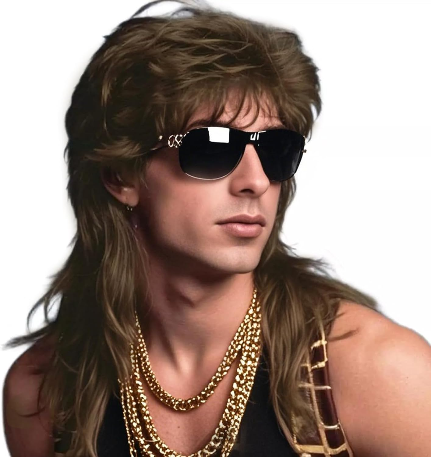 Phocas Hair Half Blonde and Black 2 Tone Hair Short Straight Cosplay Wig for Women