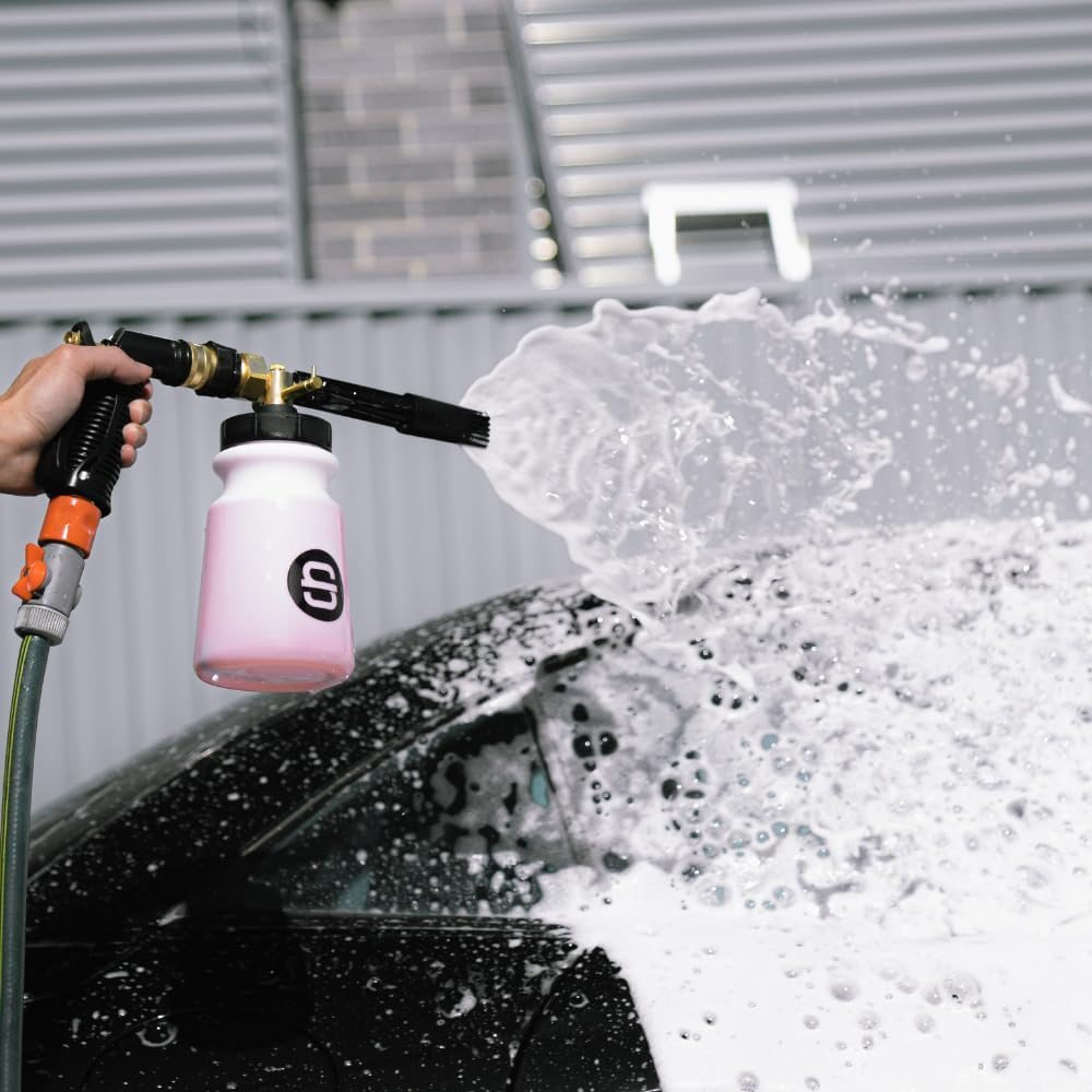 Snow Foam Gun V2 - High-Pressure Foam Cannon for Car Wash, Designed for Garden Hoses, Adjustable Concentration for Thicker Foam, Durable Build for Easy Automotive Cleaning