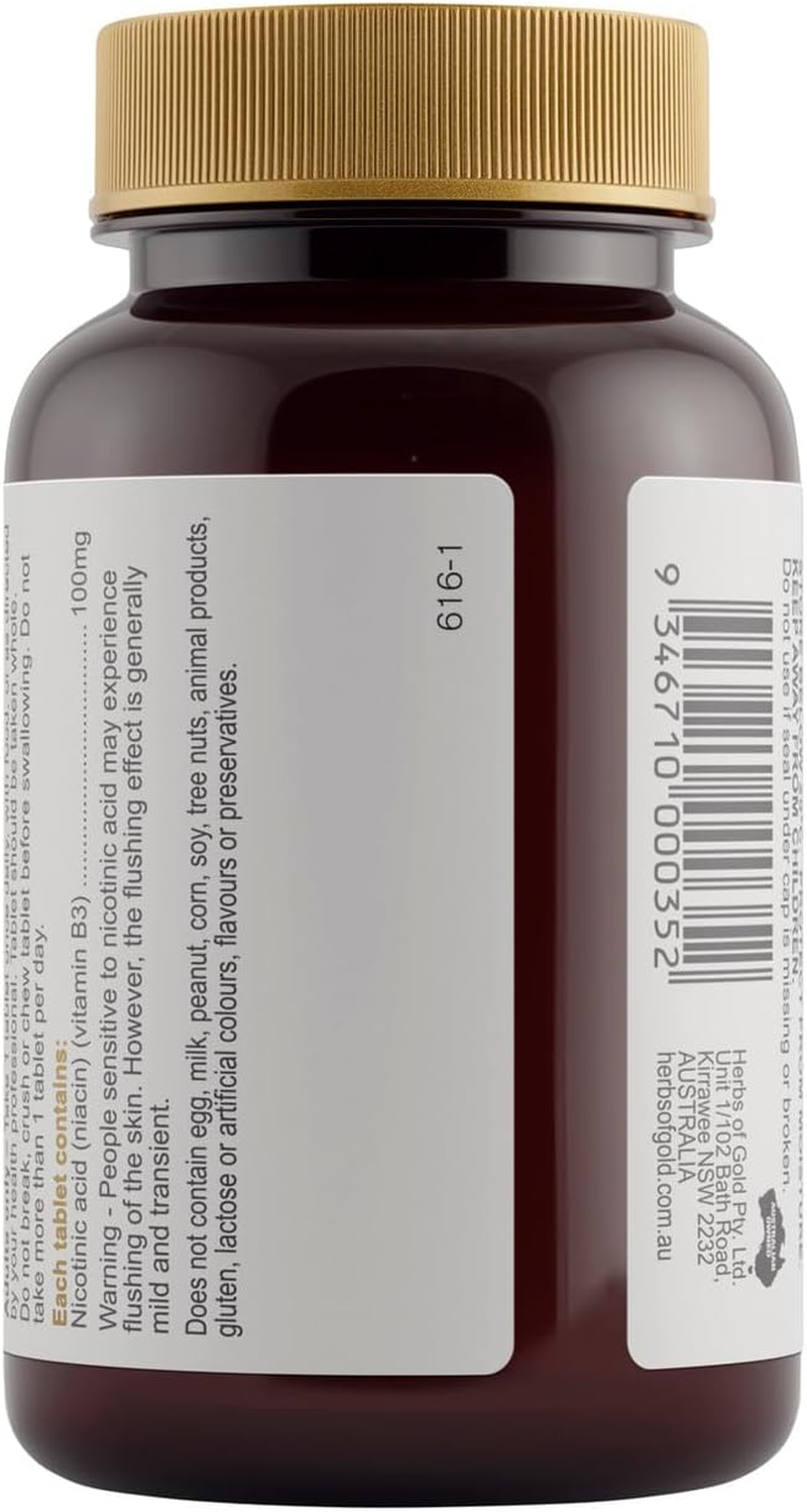 Herbs of Gold Niacin 100Mg Extended Release 60 Tablets, 60 Count image number 2