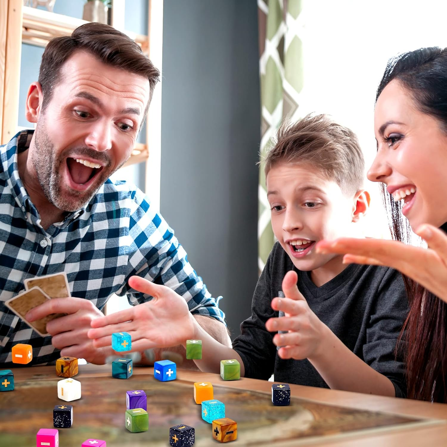 Sumind 40 Pcs Fudge Dice with 2 Black Velvet Bags plus minus Dice Multicolored Acrylic Dice Toys with Plus, Minus, and Blank Sides for Kids Classroom Teacher Teaching Games Props, 10 Colors image number 6