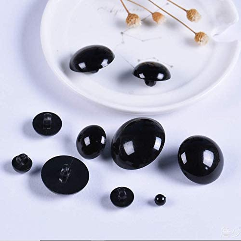 184 Pcs Assorted Size Sew on Eyes Plastic Black Sewing Eye with a Box round Head Safety Shank Eye Decorative Half Ball Buttons for Plush Animal Crafts DIY image number 4