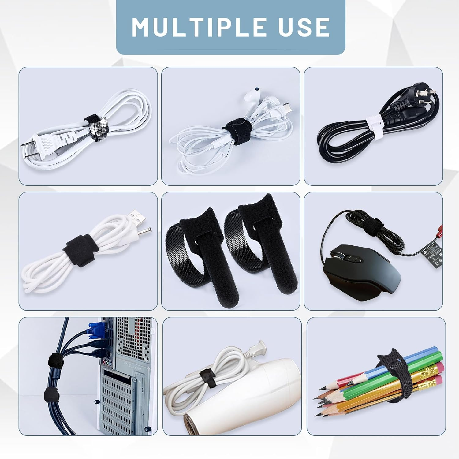 120Pcs Reusable Cable Ties Straps 6 * 1.2" Wire Ties Strap, Multi-Purpose Cable Management Cord Organizer, Adjustable Tidy Zip Ties Replacement for Computer, Electronics, Home, Office image number 6