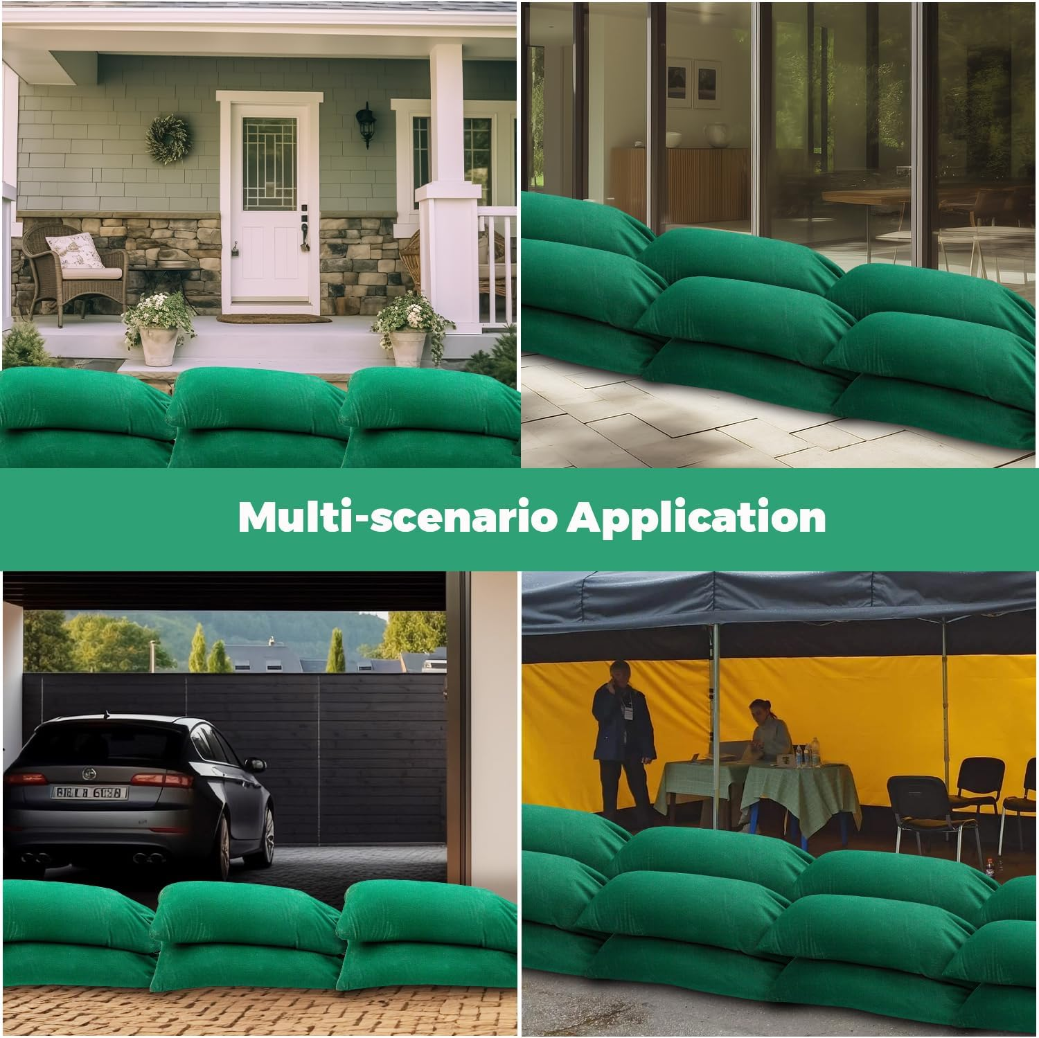 6 Pack Flood Water Barrier Sand Bags,Thickened Long Canvas Flood Protection Sandbags,Winter Bags for Swimming Pool Covers,Reusable Quick Flood Barrier for Home Flood Control image number 1