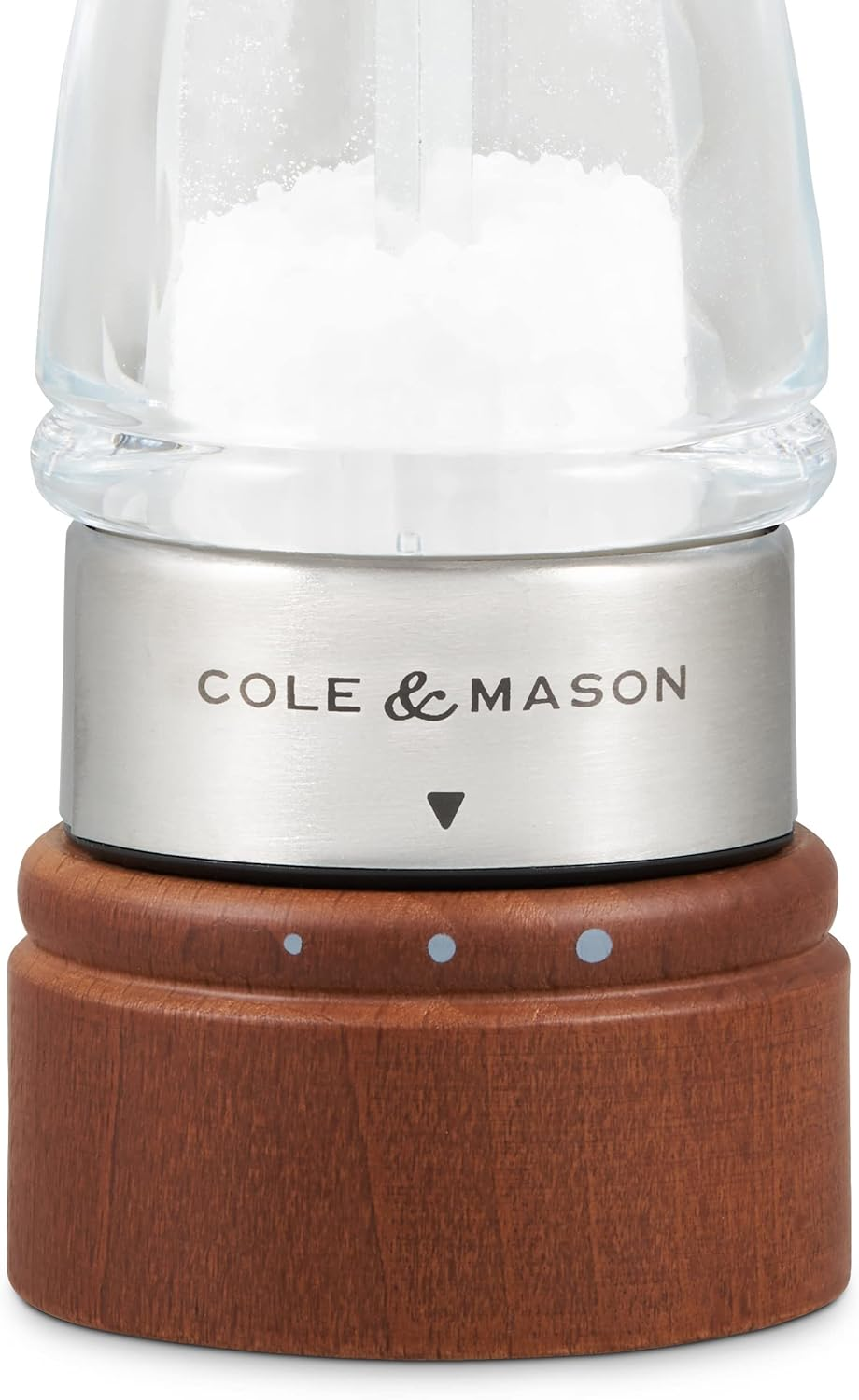 Cole and Mason 31221 Salt Mill Grinder - Brown and Clear Design | Beech Wood | Classic Dark Walnut Stain | Precision+ Mechanism | Diamond-Sharp Ceramic Mechanism | Hardened Carbon Steel Mechanism image number 1
