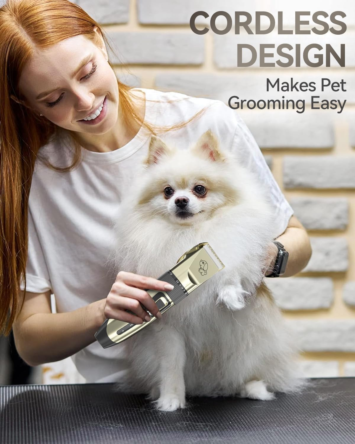 VEKEN Dog Clippers Grooming Kit - Pet Shaver with Low Noise, Cordless Dog Hair Clipper Rechargeable, Electric Quiet Dog Trimmer, Professional Detachable Blades Pet Clippers for Dogs Cats Pets and Animals image number 3
