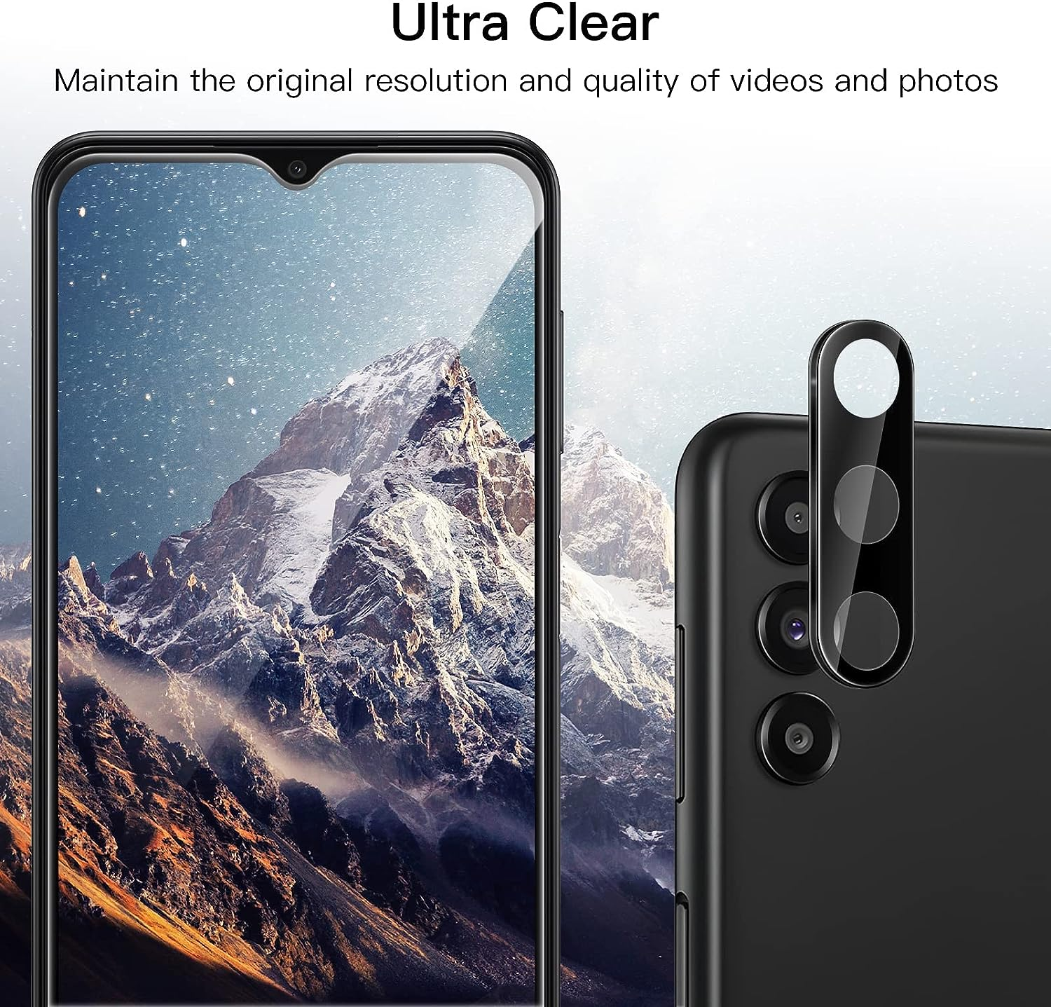 Jetech Screen Protector for Samsung Galaxy A13 / A13 5G with Camera Lens Protector, Tempered Glass Film, HD Clear, 2-Pack Each