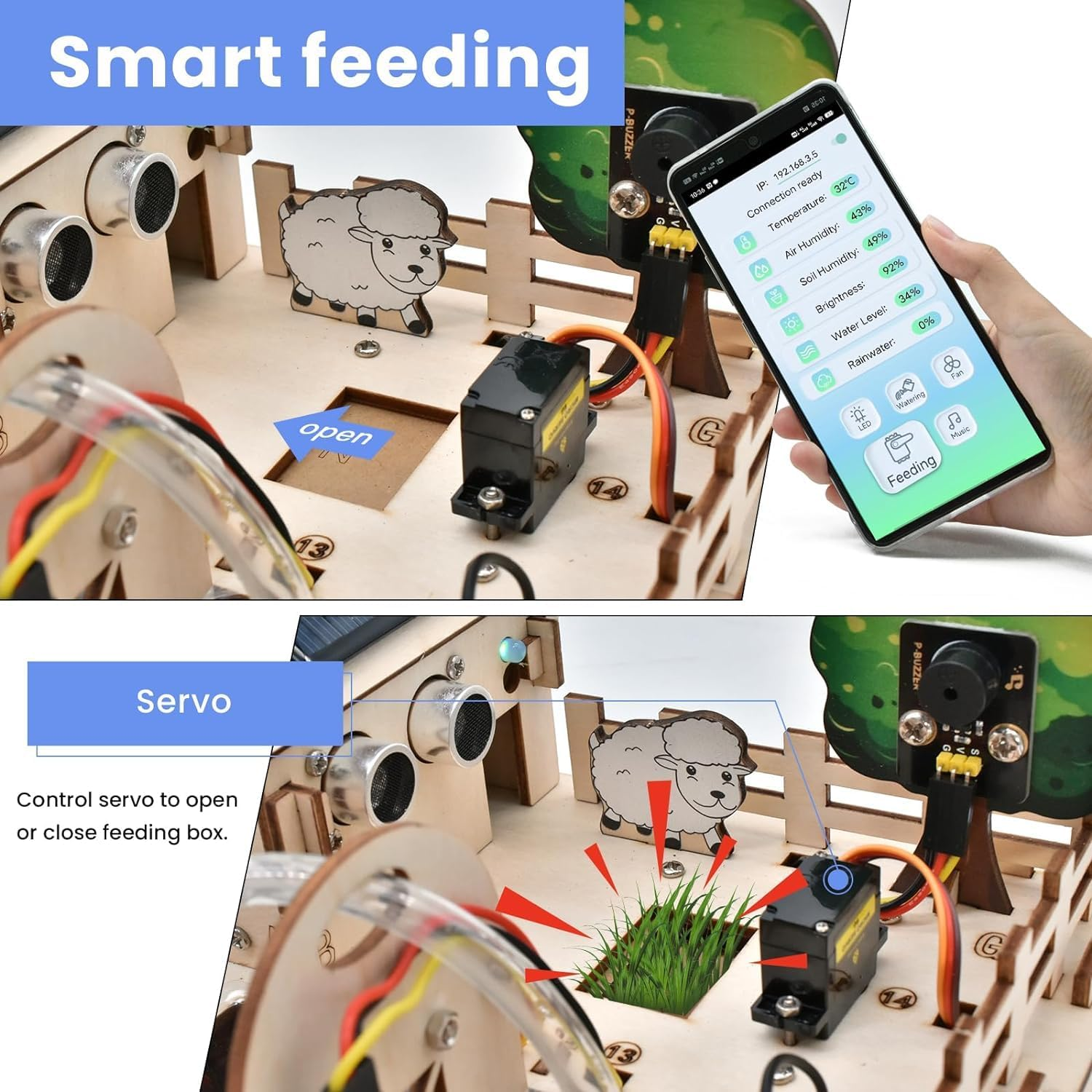 KEYESTUDIO Smart Farm Starter Kit for Arduino ESP32, Engineering Kits Electronics DIY Programming Kit, Compatible with Arduino Scratch Tutorials, STEM Educational Set for Adults Teens 15+ image number 1