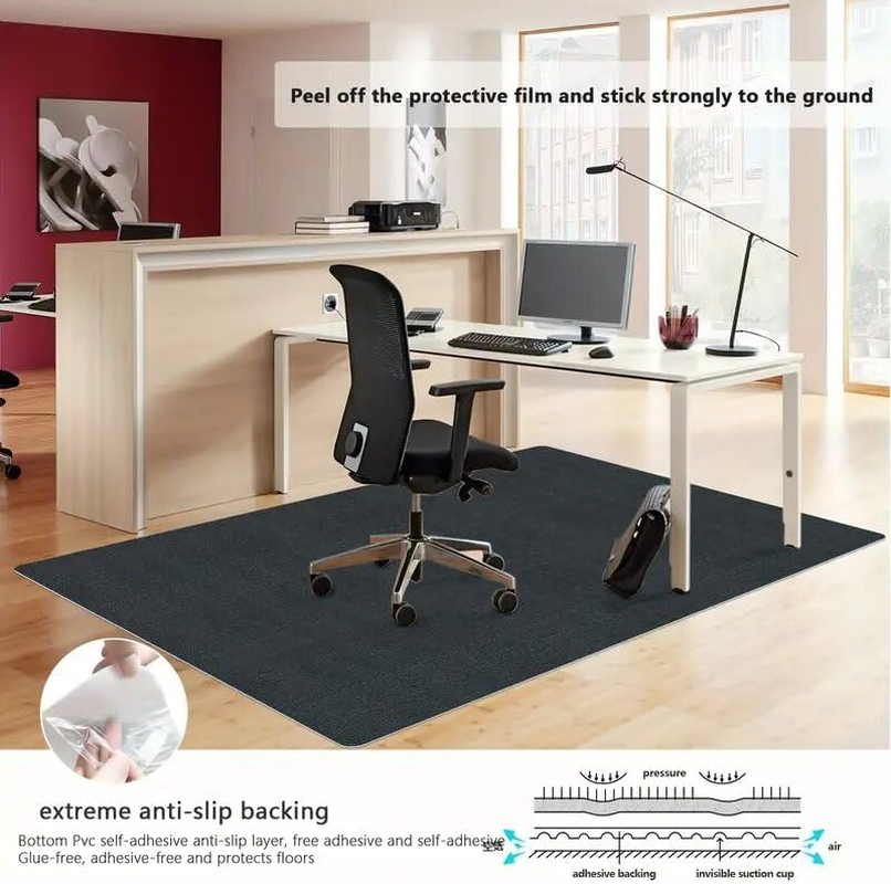 Office Chair Mat for Hardwood Floors or Carpet 140X180Cm - Non-Slip Office Mat for Rolling Chairs with TPR Rubber Backing, Heavy Duty & Cuttable Desk Floor Protector Mat for Home Office image number 4