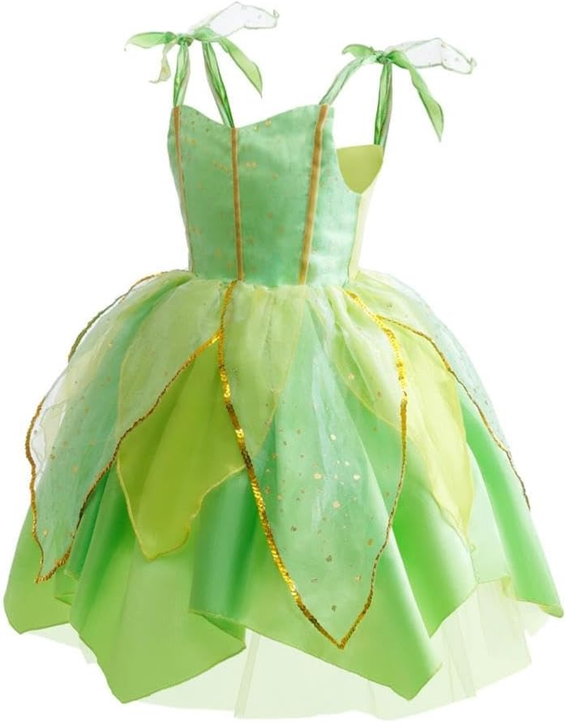 Dressy Daisy Green Fancy Fairy Halloween Costume Birthday Party Dress up with Butterfly Wings for Toddler Girls Size 1 to 14 image number 5