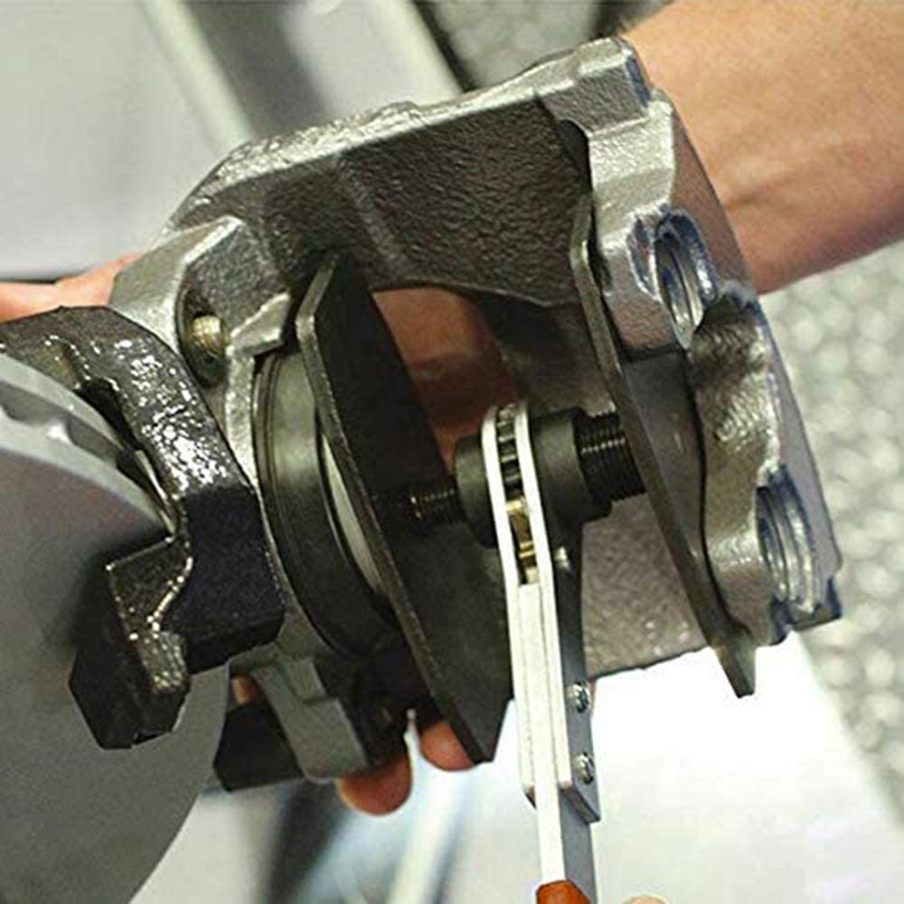 QISF Universal Car Brake Caliper Press,360 Degree Ratchet Swing Car Ratcheting Brake Caliper Piston Spreader Press Tool with 2 Additional Steel Plates image number 5