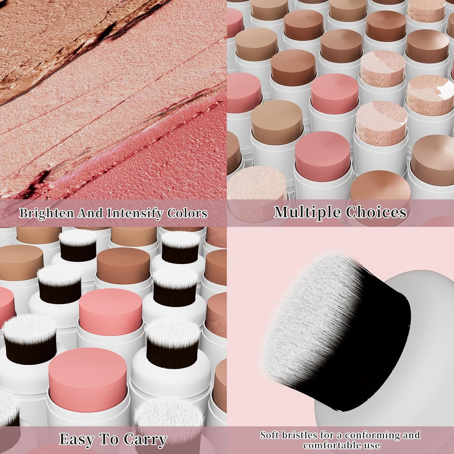 Erinde Cream Blush Stick with Brush, 3 in 1 Cheek Blush & Lip Tint & Eyeshadow Makeup Stick, Lightweight, Easy to Use, Waterproof, Long-Lasting, Ideal Cheek Makeup Gifts for All Skin Tones image number 5