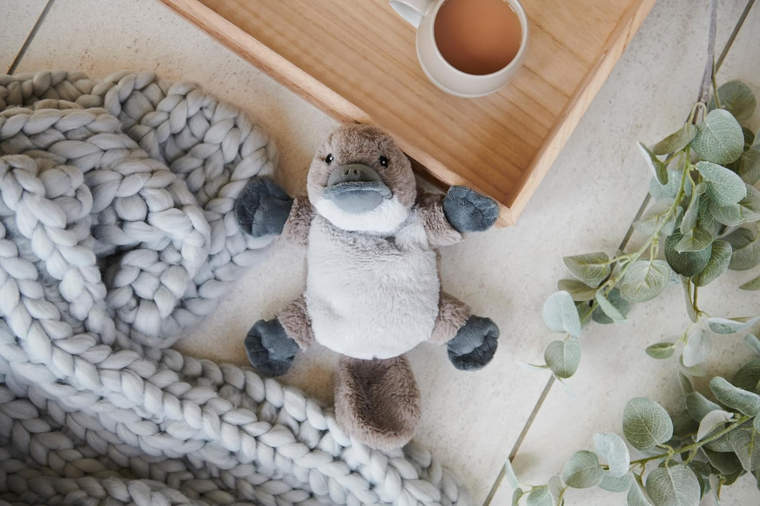 Warmies Plush Platypus Scented with French Lavender, Weighted Soft Heat Pad Suitable for All Ages, Chill in a Freezer for Cooling Relief, Weighted Soft Heat Pad image number 2