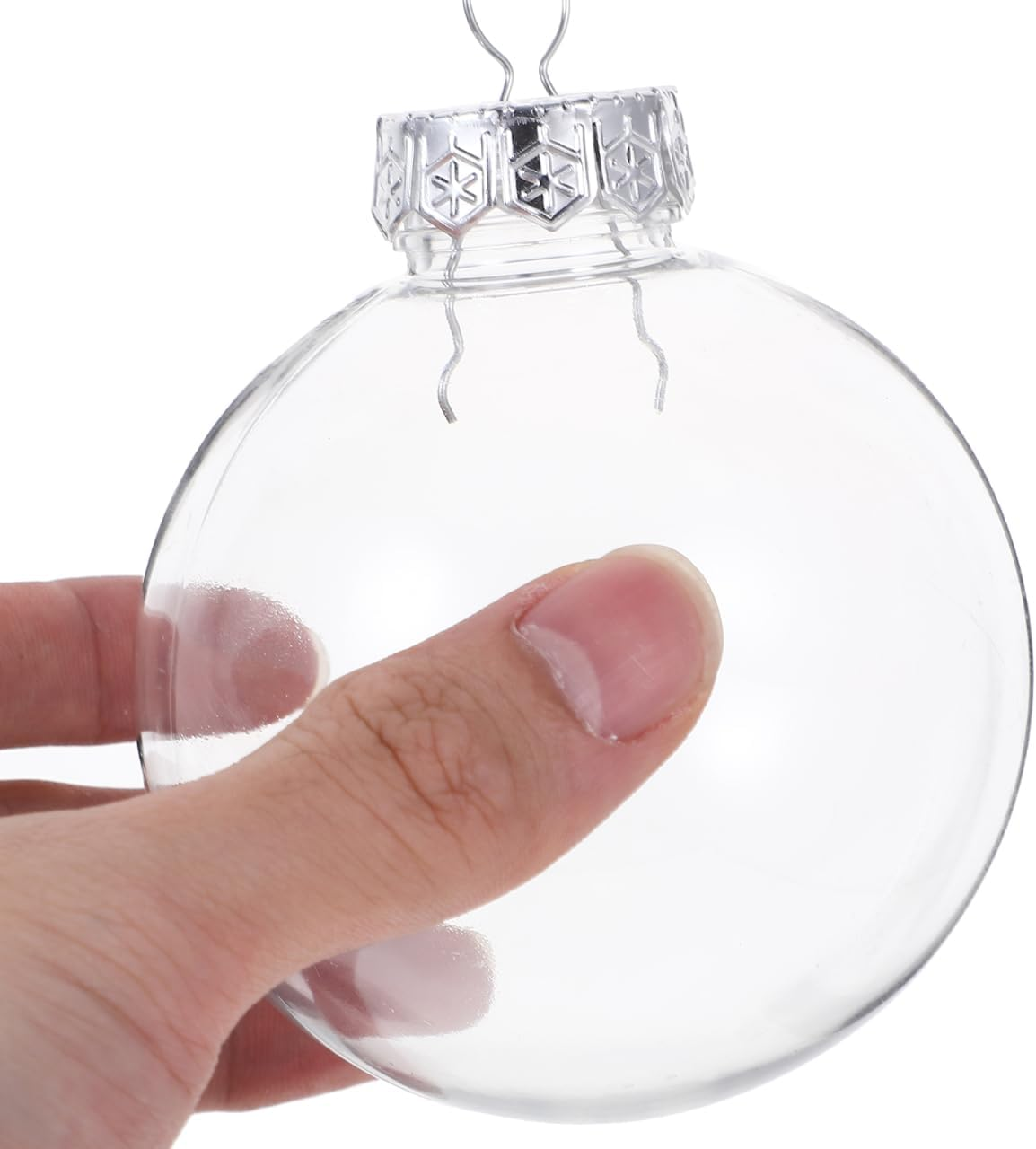 SEWACC 20Pcs Clear Plastic Fillable Ball Ornament Set 8Cm Holiday Ornaments Transparent Christmas Decoration Baubles for Xmas Tree Home Decor Party Wedding image number 1