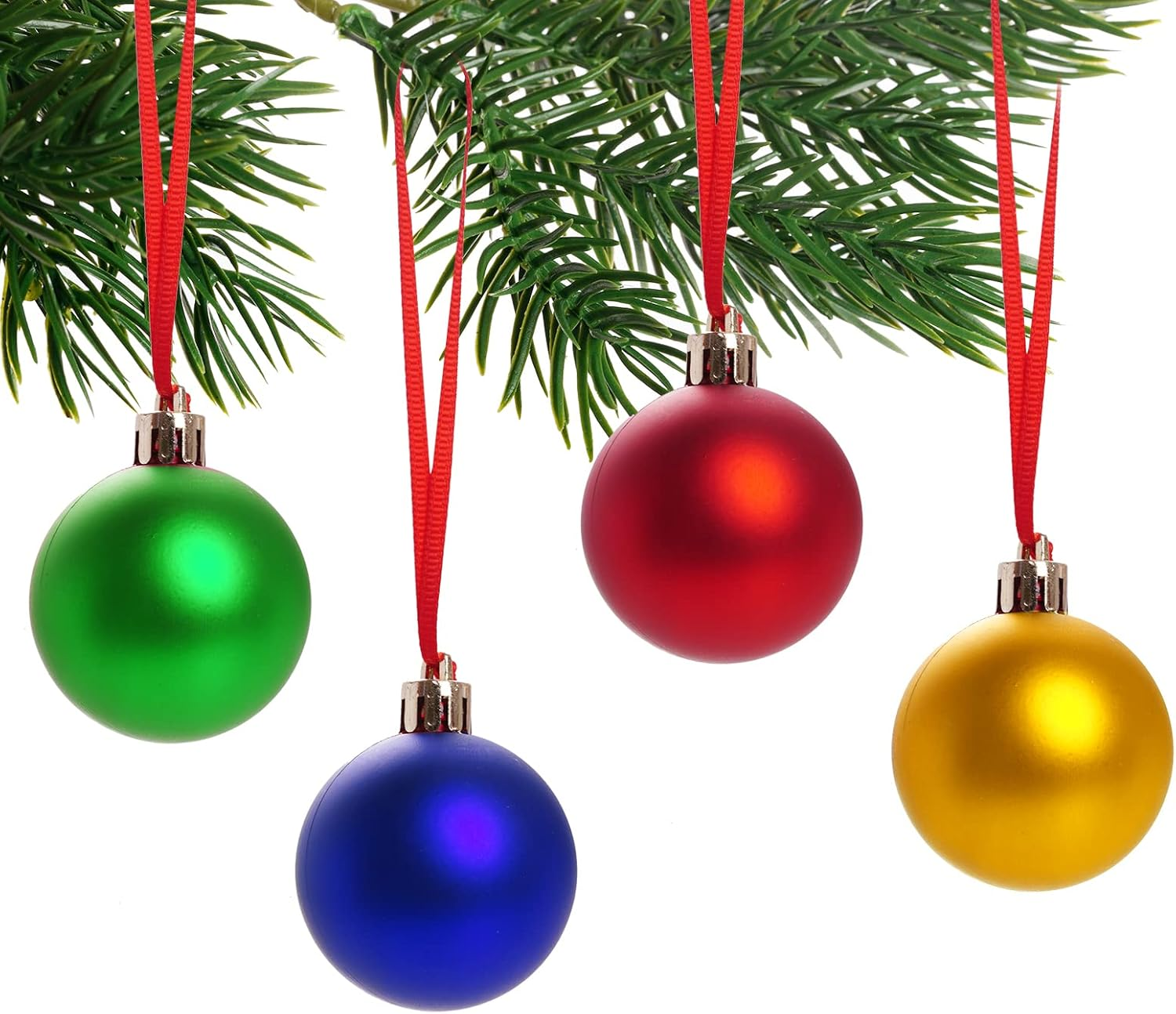 100 Pcs Red Christmas Ornament Ribbon, Polyester Fiber, 11X0.12 Inches, 100 Count, Christmas Hanging Ornaments - Green image number 3