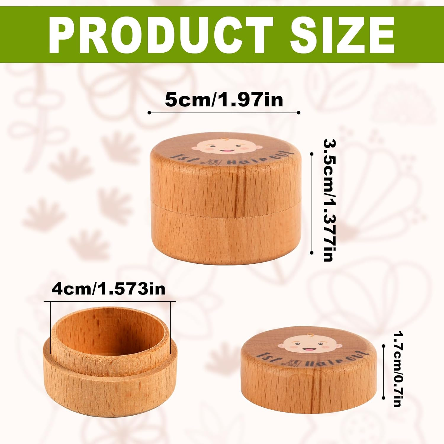 Baby'S First Hair Keepsake Box - Wooden Fetal Hair Collection Box for Baby Shower Birthday Gift