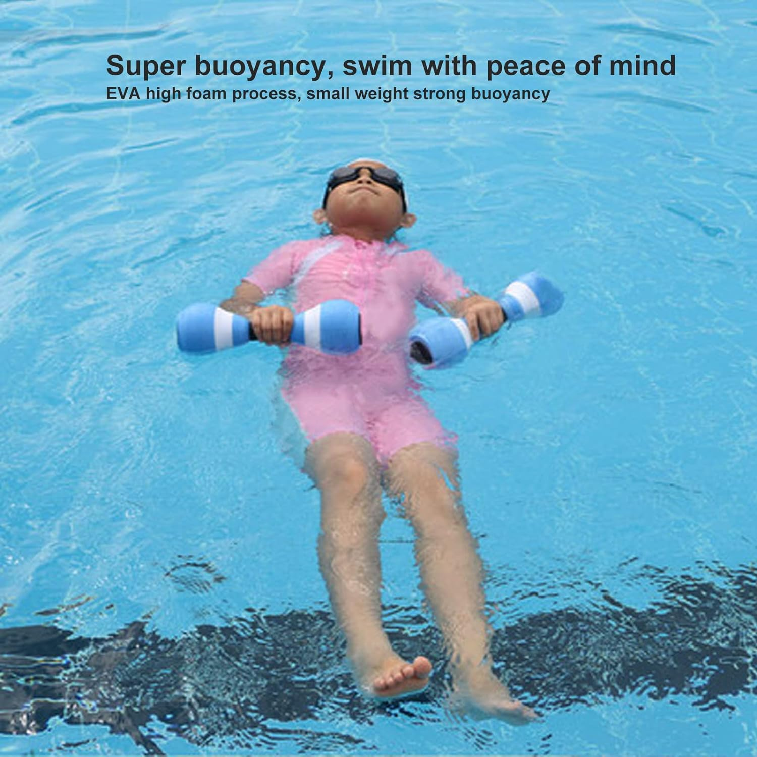 1 Pair Water Dumbbells, Aquatic Exercise Dumbbells, Pool Fitness Water Aerobic Exercise Foam Dumbbells Pool Resistance EVA Foam Dumbbell Set Water Fitness Equipment for Weight Loss