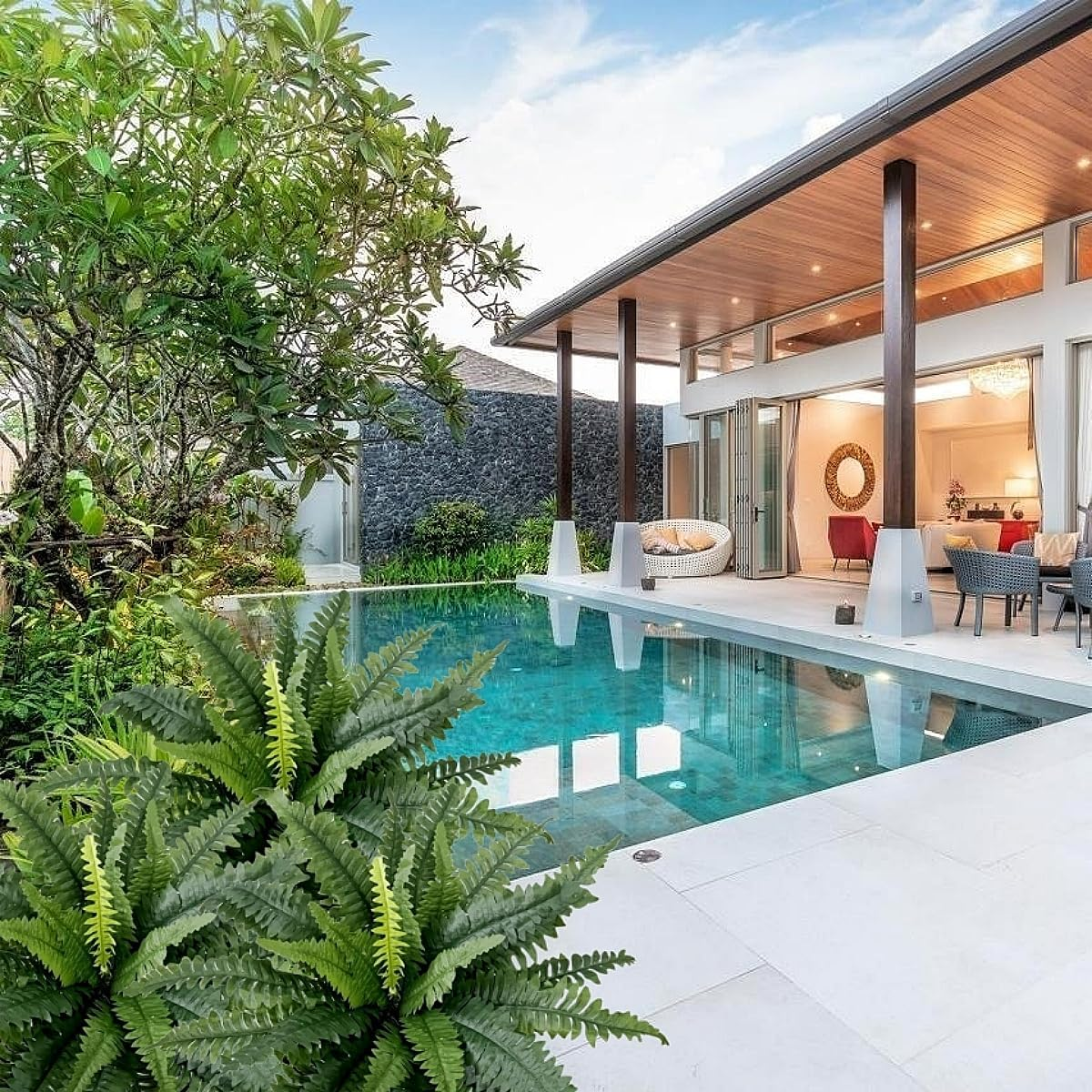 Artificial Ferns for Outdoors 3 Bundles, Large Fake Plants Greenery Artificial Boston Fern UV Resistant Faux Plant Shrubs for Indoor Home Potted Garden Porch Farmhouse Decor image number 2