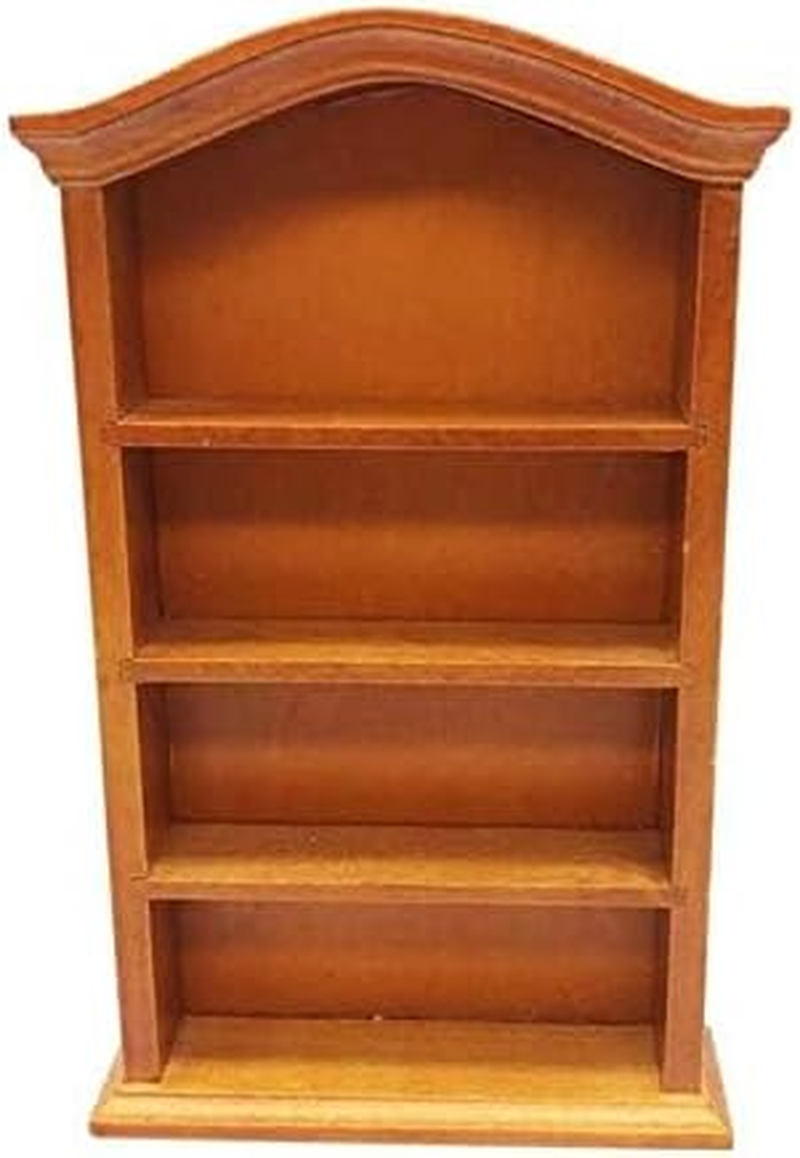 Eatingbiting Adult Scene 1:12 Handmade Dollhouse Miniature Furniture Wooden Bookcase Wood Shelf Cabinet Mini Wooden Pretend Play Four Floors Bookshelf Toy Dollhouse Furniture Accessory Doll House Deco image number 1