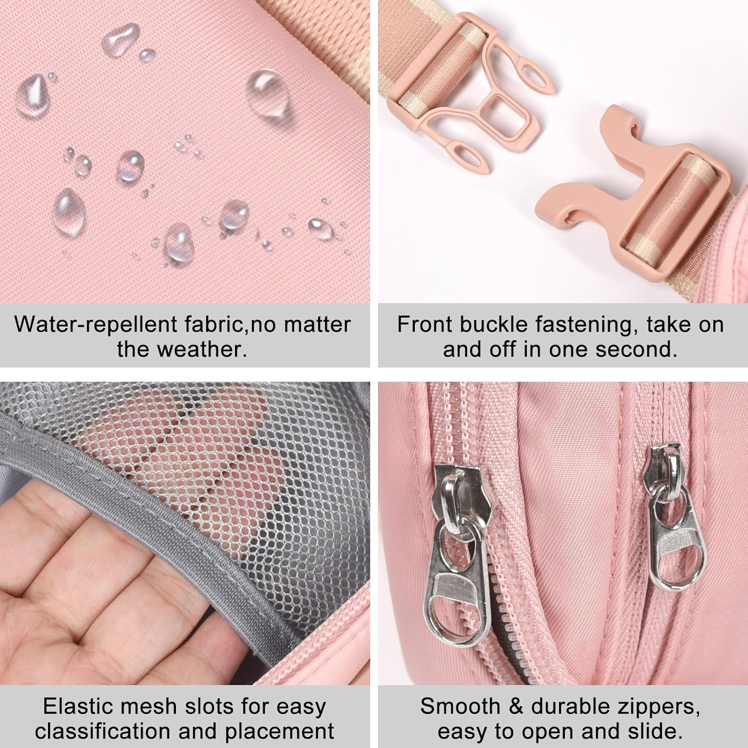 Dmluna Small Crossbody Bags for Women Trendy, Lightweight Waist Pack for Women & Men, Mini Belt Bag, Waist Bag with Adjustable Strap for Running Workout Traveling, Rose Gold image number 1