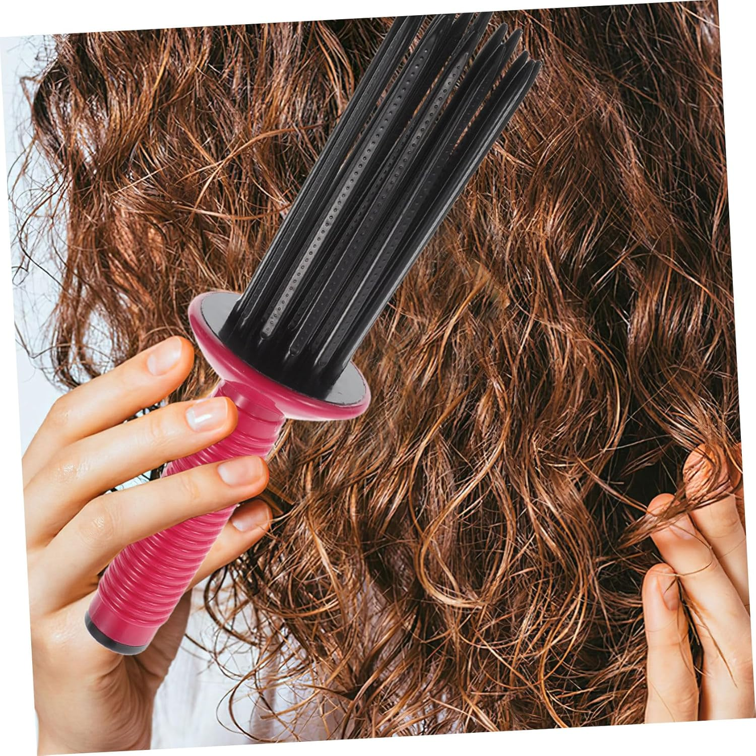 Generic Hair Tool Set for Curly Hair Curling Comb Roller Comb for round Curls Hair Bun Maker Styling image number 3