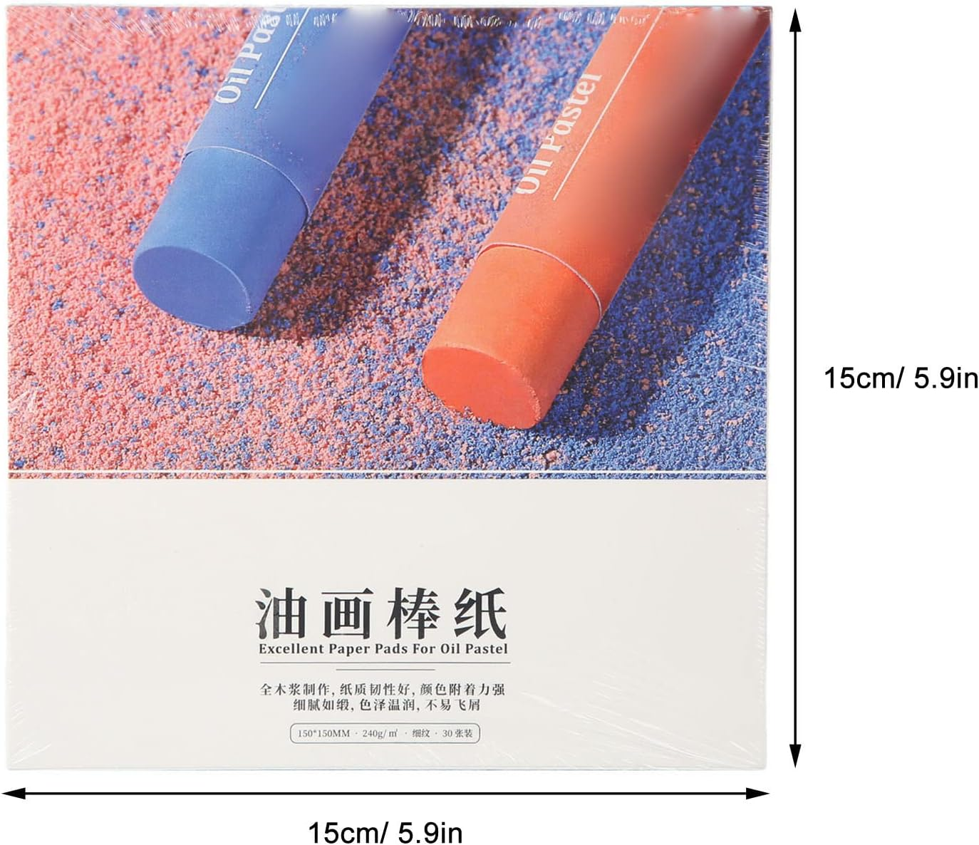 Oil Pastel Paper Pad, 150X150Mm, 240G/M&sup2;, Professional Grade for Wet & Dry Media image number 1