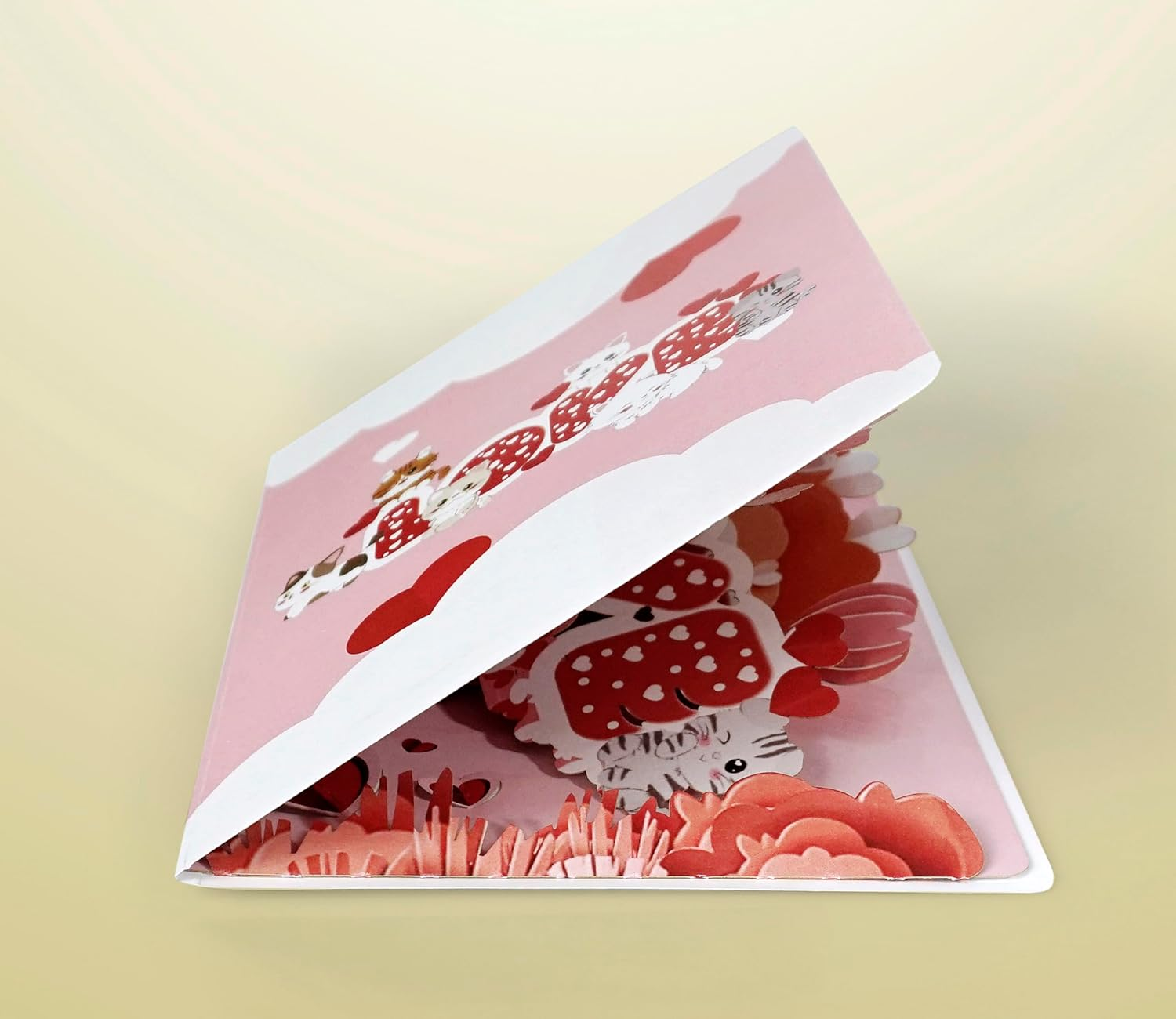 CUTPOPUP Love, Anniversary Card Pop Up, Valentines Day Card, Wedding, Engagement, 3D Greeting Card (Love Text with Cats) LO172AU1520 - Love Text-15X20Cm image number 4