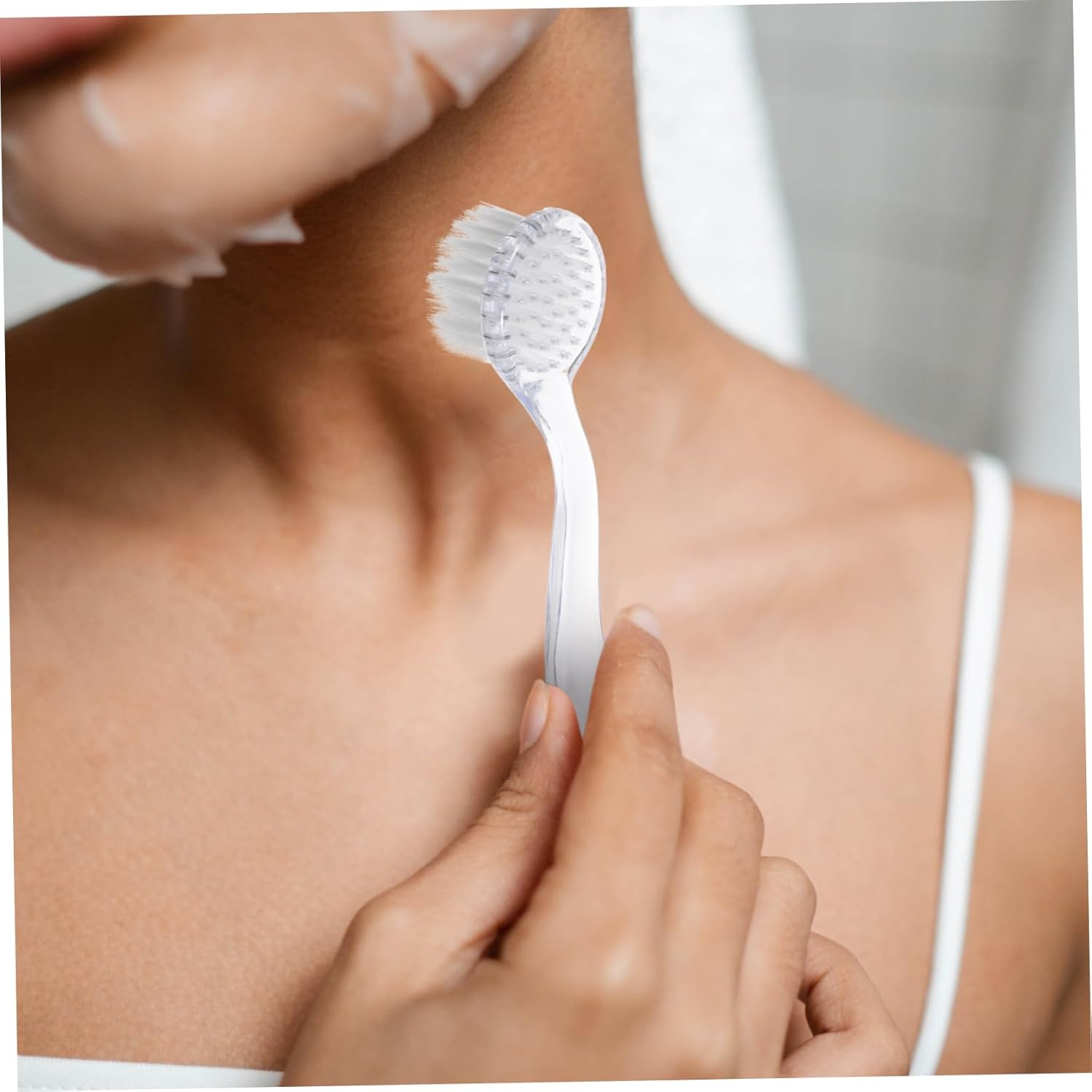 6Pcs Manicure Brush Fingernail Brush Tool Nail Cleaner Compact and Comfortable - Transparent image number 5