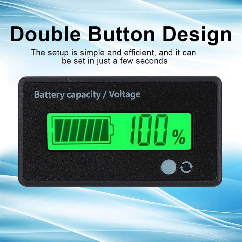 LCD 12V-48V Battery Capacity Indicator Voltage Voltmeter Monitor Meter Caravan, Dual IC Control, Suitable for Lead-Acid and Lithium Batteries and Automotive Use image number 2