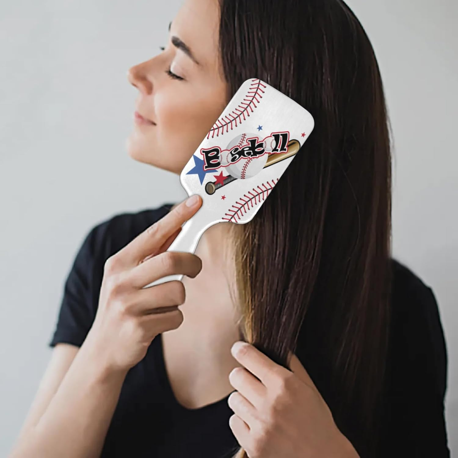 Kids Hair Brush for Boys Girls Toddler - Detangler Hairbrush for Wet Dry Thin Long Curly Hair Pain-Free Comb Glide through Tangles with Ease and Massage Scalp (Baseball)