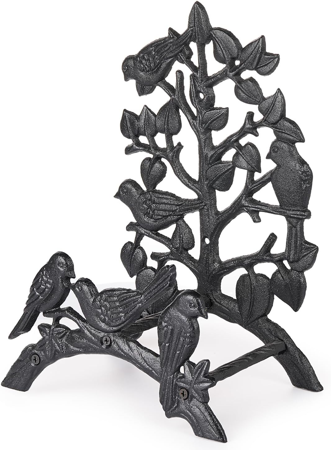 Sungmor Heavy Duty Cast Iron Garden Hose Holder - Wall Mounted Water Hose Hanger - European Vintage Pattern Decorative Hose Rack - Large Water Hose Bulter Storage - Indoor Outdoor Metal Hose Stand