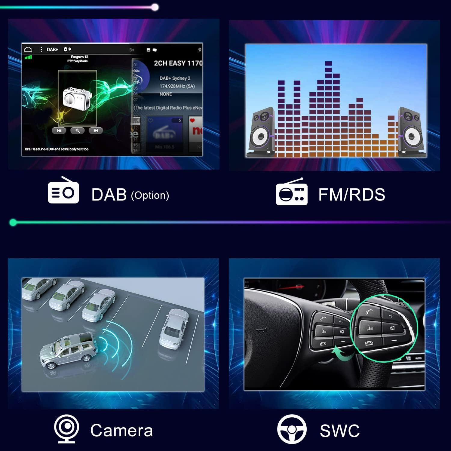 2G+32G Android14 Car Stereo for Honda Civic RHD 2006-2011 with Carplay Android Auto,10.1'' IPS Touchscreen Car Radio with Wifi,Gps Navigation,Bluetooth,Fm/Rds,Swc,Backup Camera image number 1