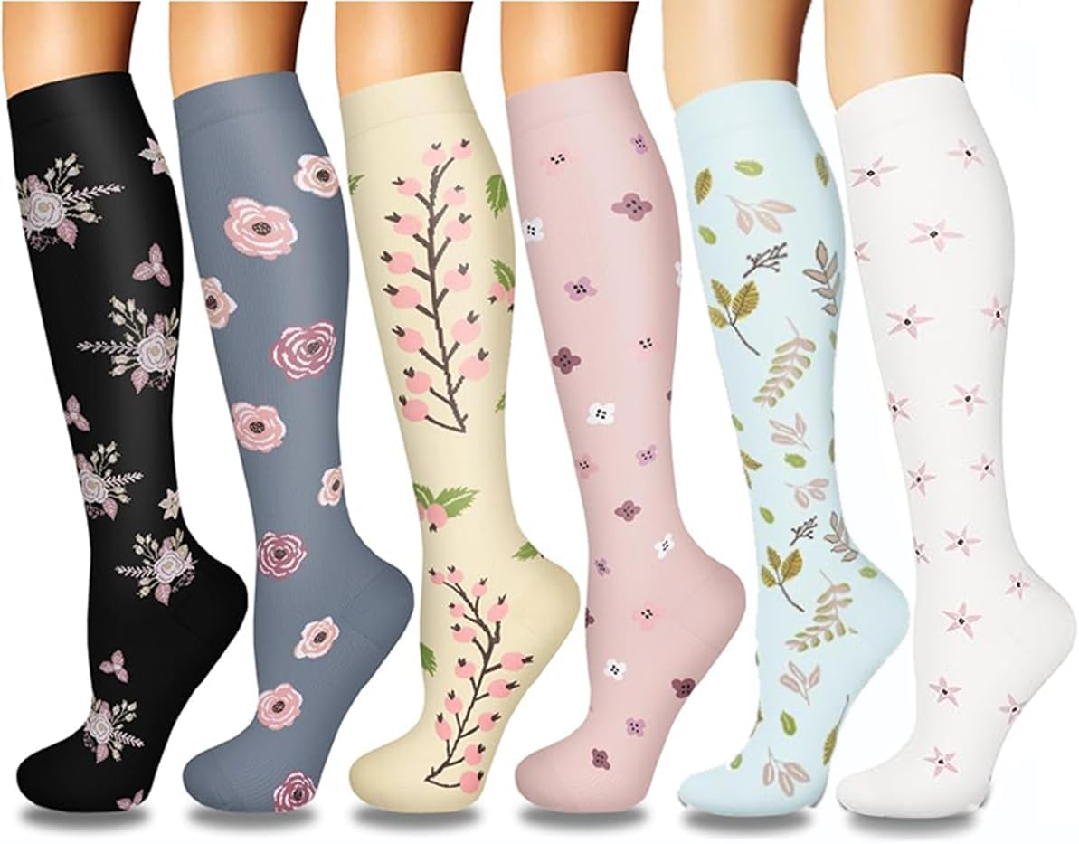 ZANZER (6 Pairs) Compression Socks for Women & Men Circulation-Graduated Supports Socks for Running, Athletic Sports image number 5